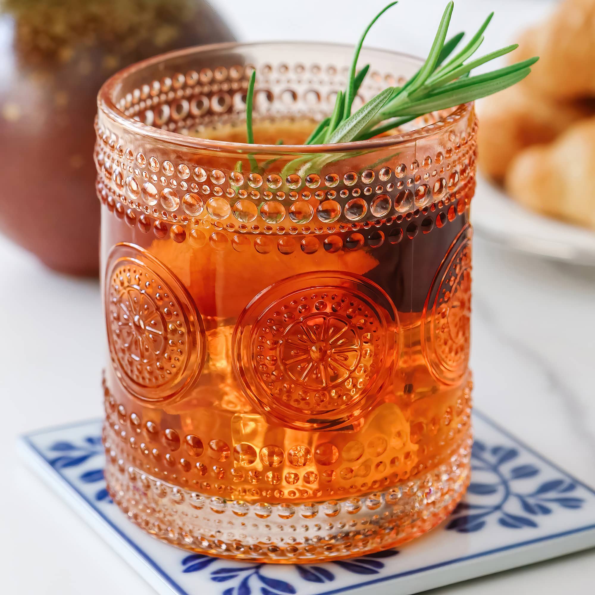 Kate Aspen® 10oz. Hobnail Beaded Floral Rose Gold Drinking Glasses, 6ct.
