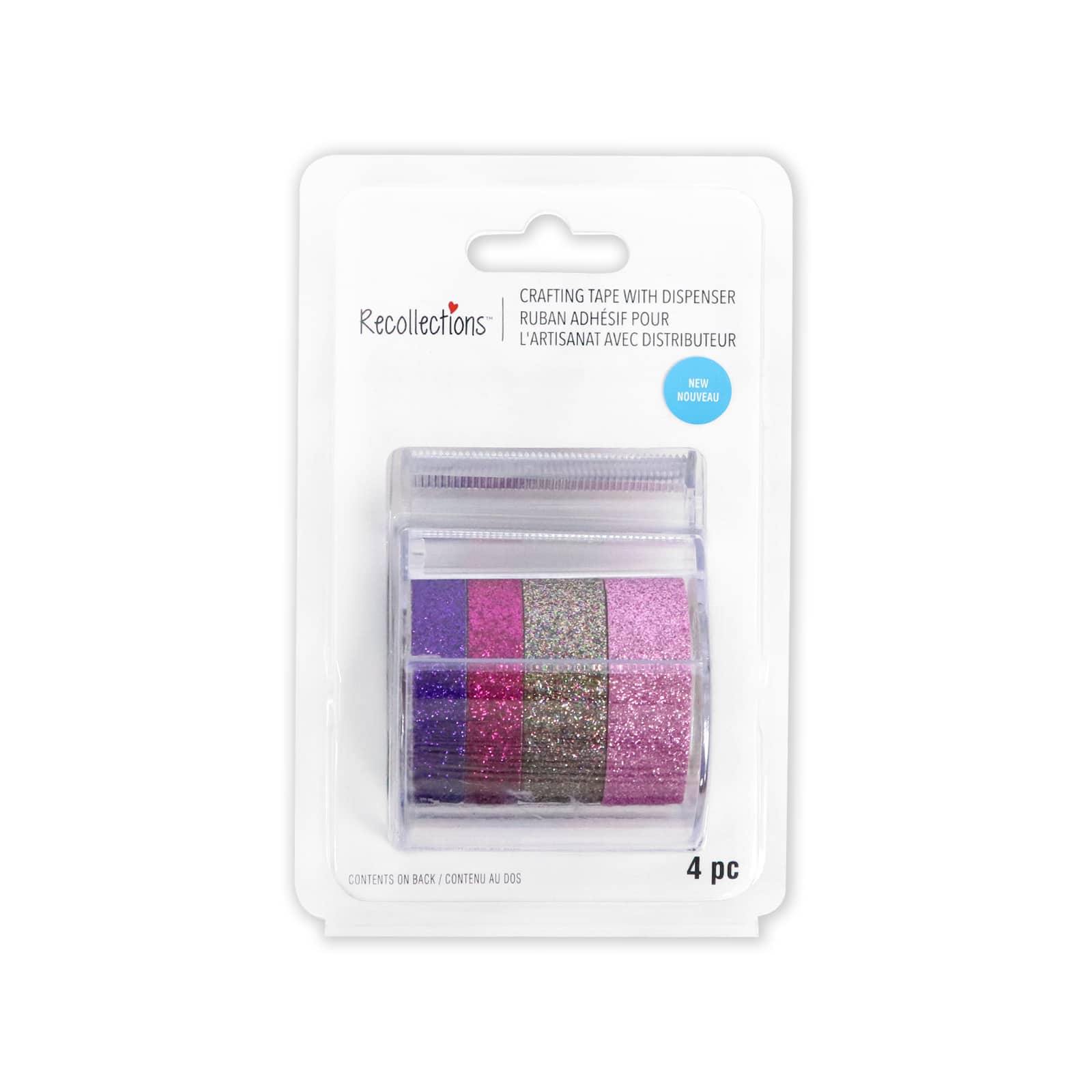 12 Pack: Pink Glitter Crafting Tape &#x26; Dispenser Set by Recollections&#x2122;