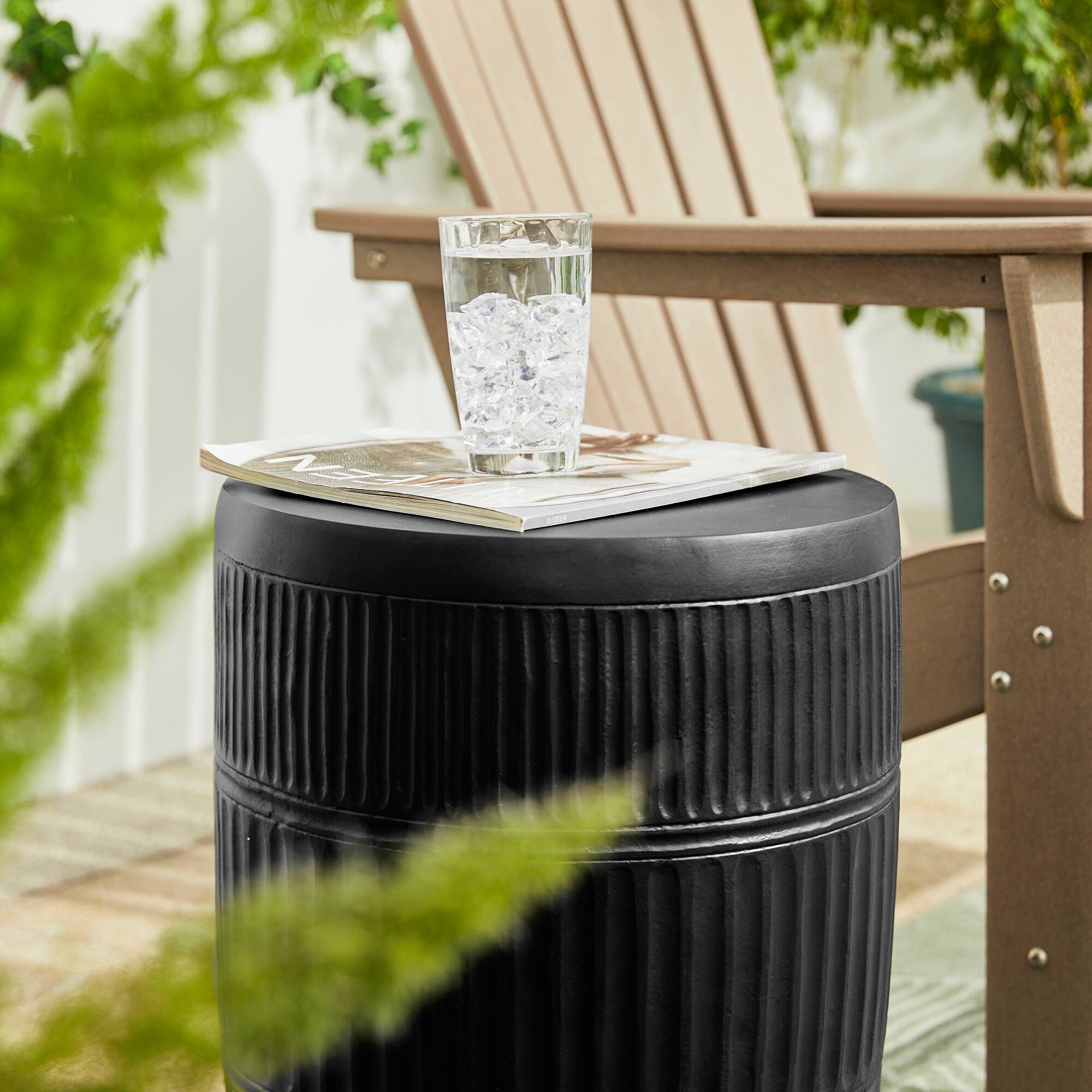 Glitzhome&#xAE; 18.5&#x22; Multi-Functional Textured Garden Stool