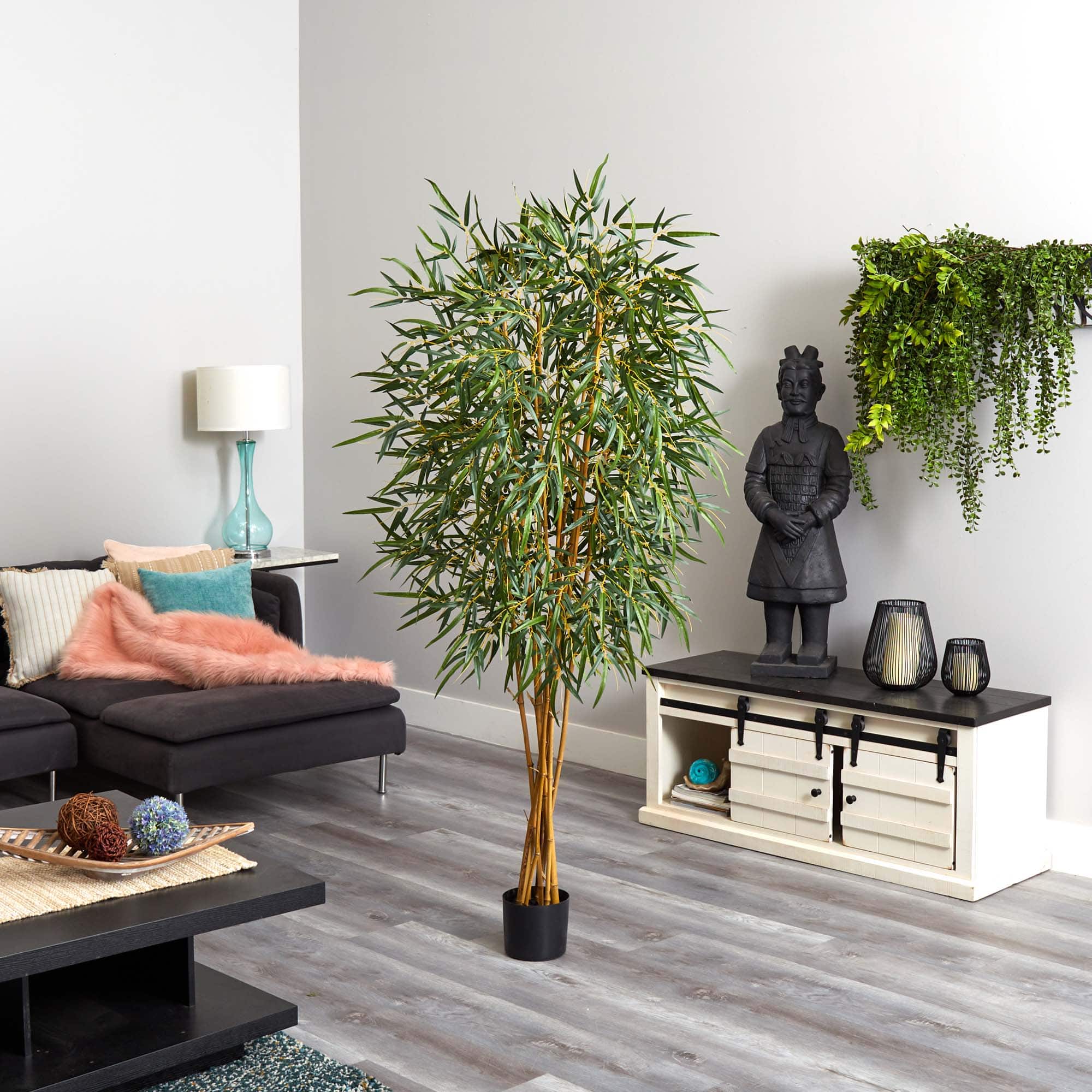 6ft. Potted Fancy Style Slim Bamboo Silk Tree 