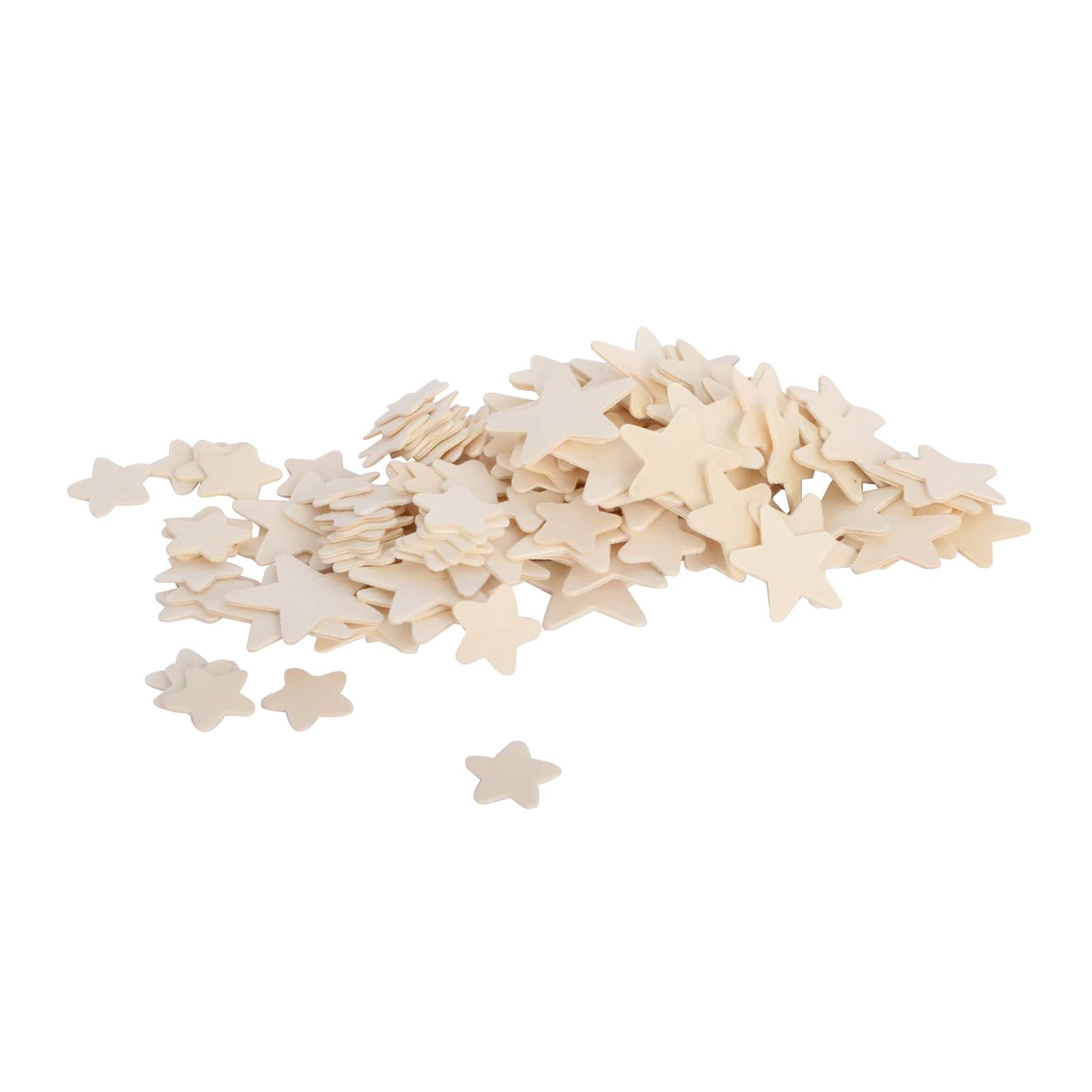 50 Small 1 inch Size Wood Stars