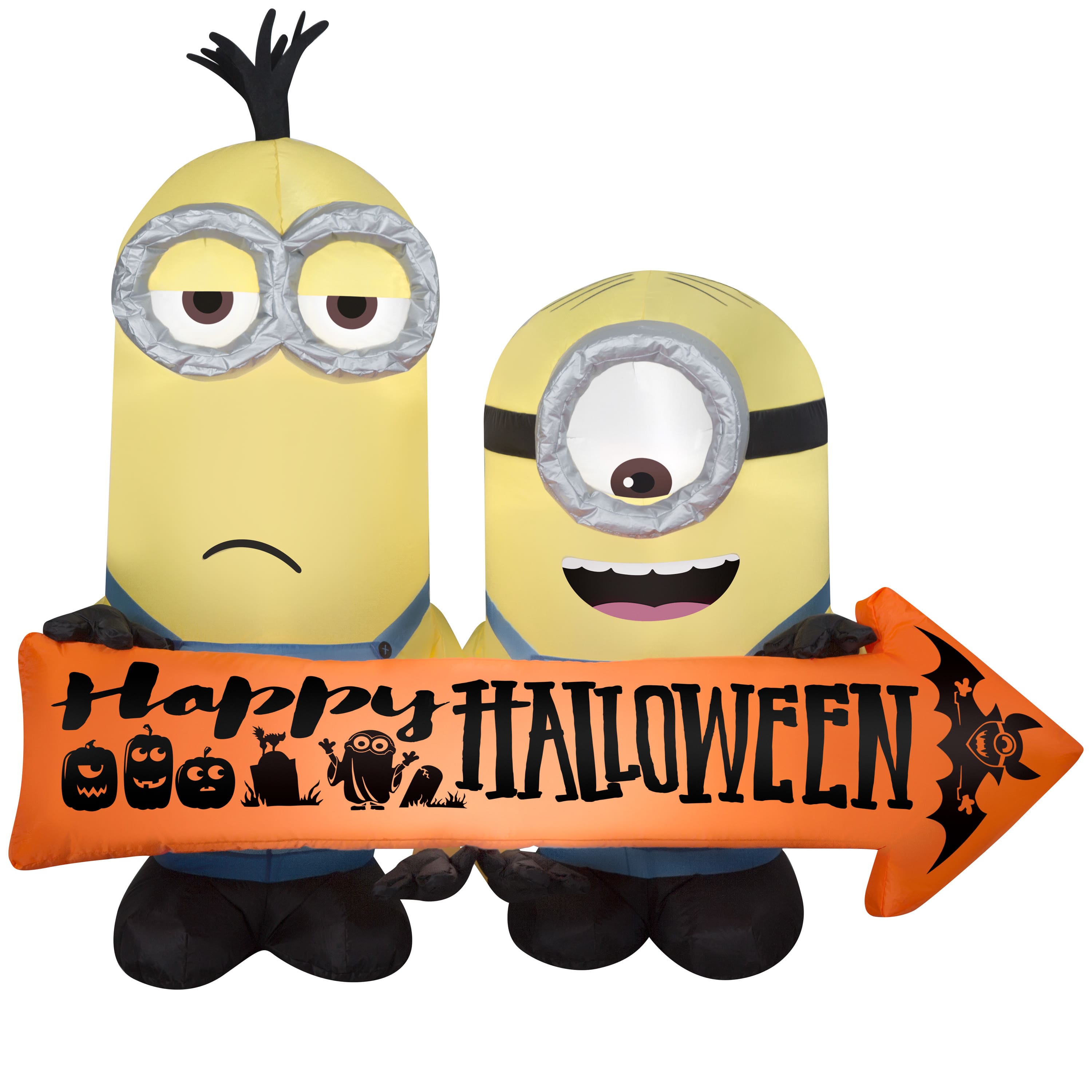 5ft. Airblown® Inflatable Minions with Halloween Sign Scene | Michaels