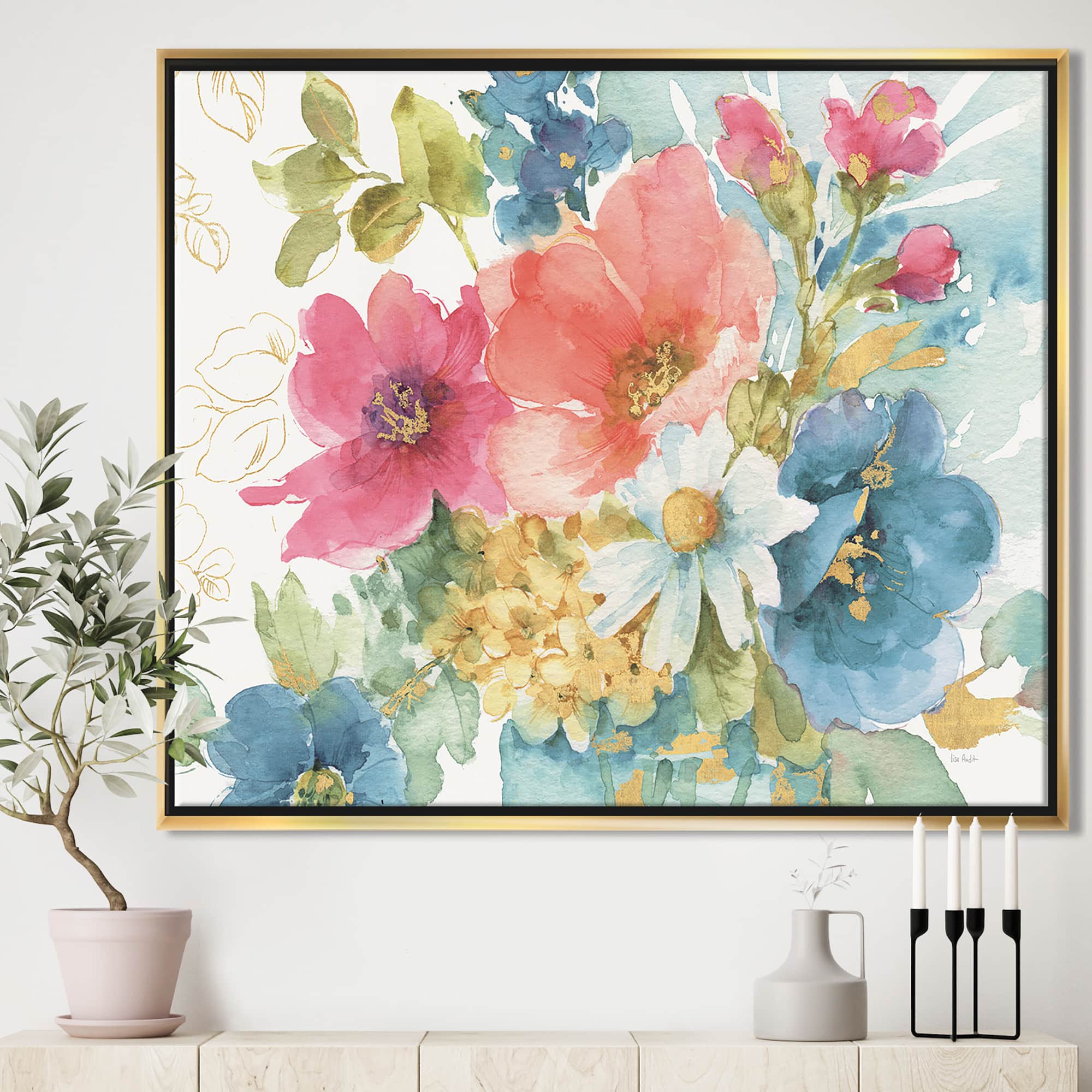 Designart - My French Garden - Farmhouse Canvas in Gold Frame