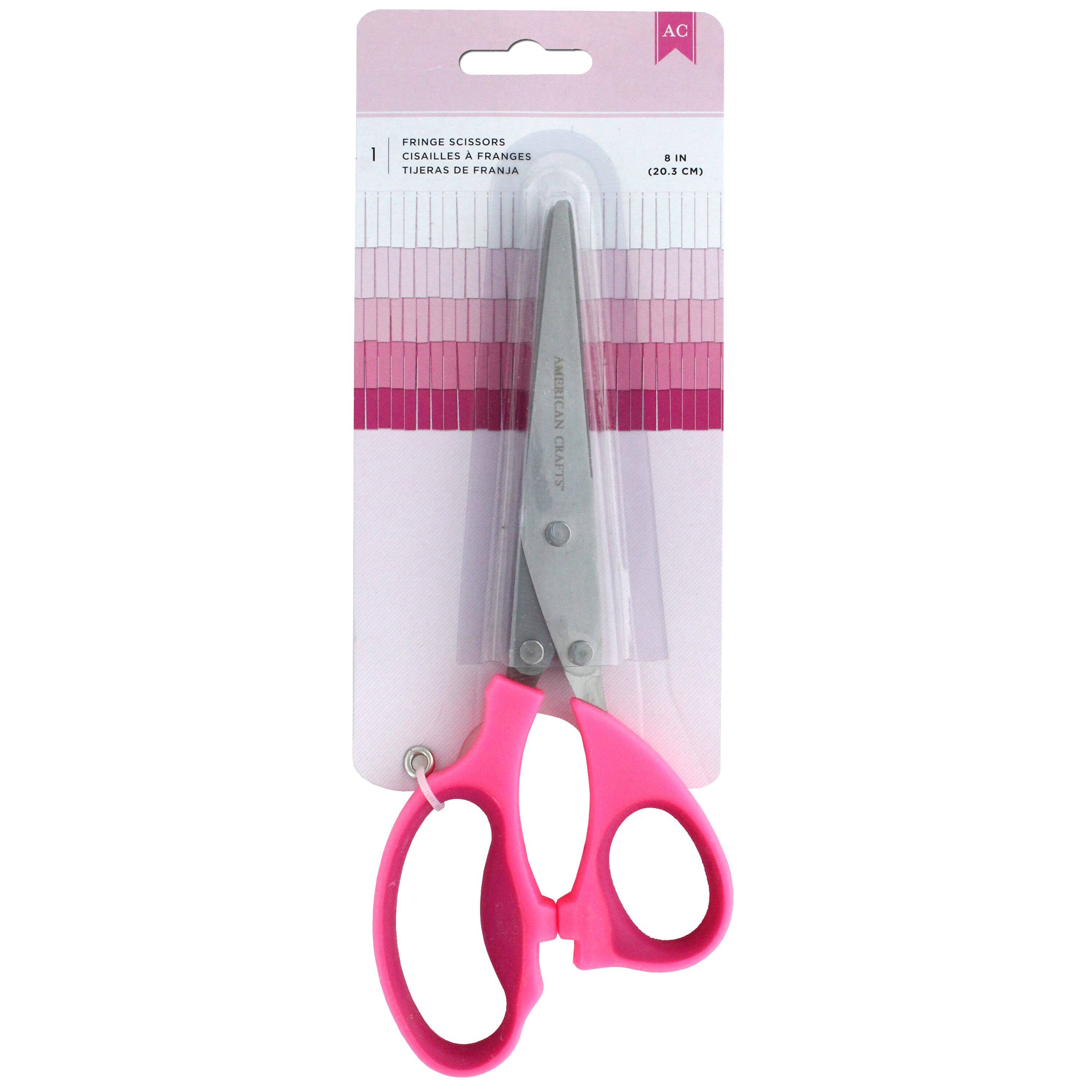 American Crafts™ 8" Pink Fringe Scissors Michaels
