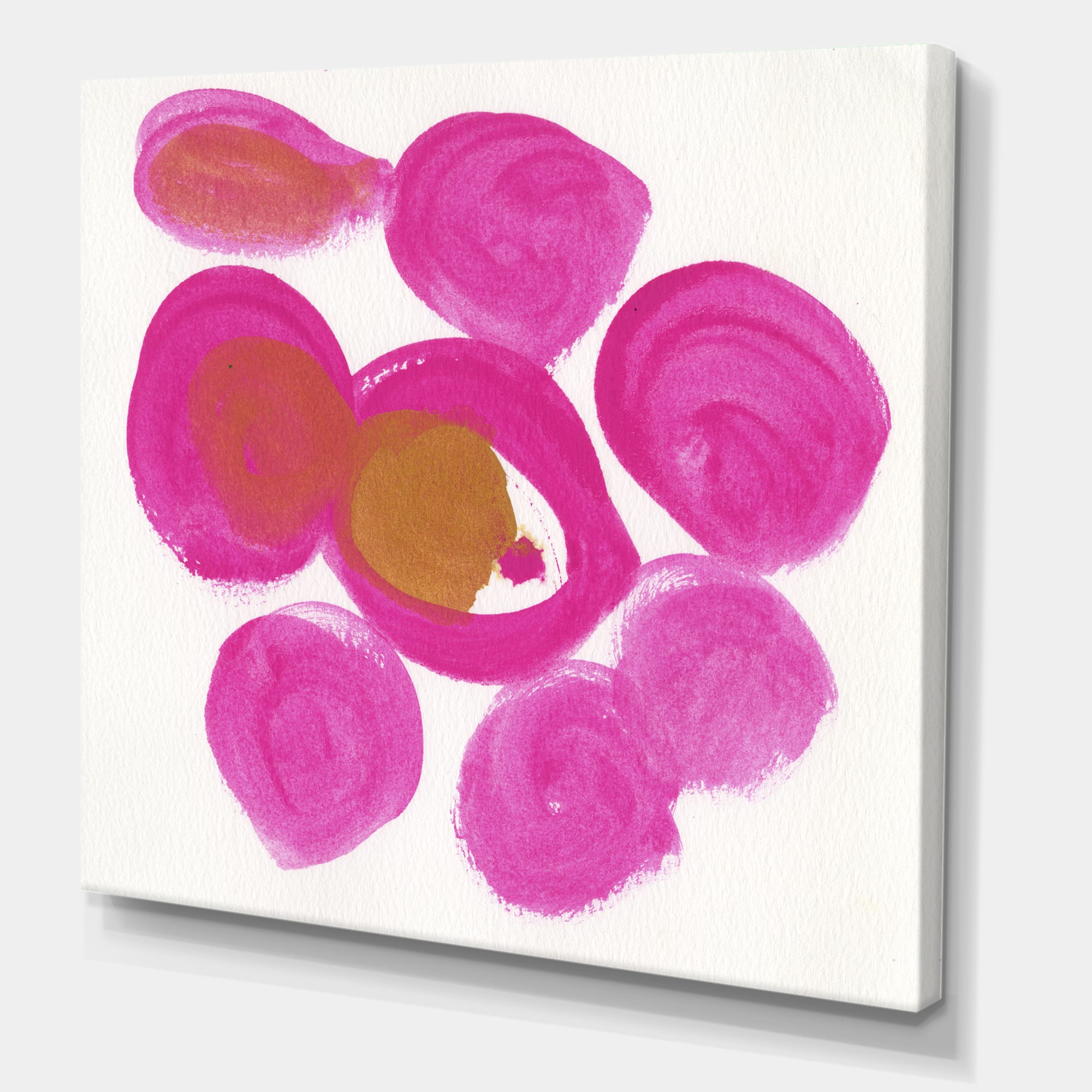 Designart - Pink Circular Composition - Mid-Century Modern Canvas Artwork