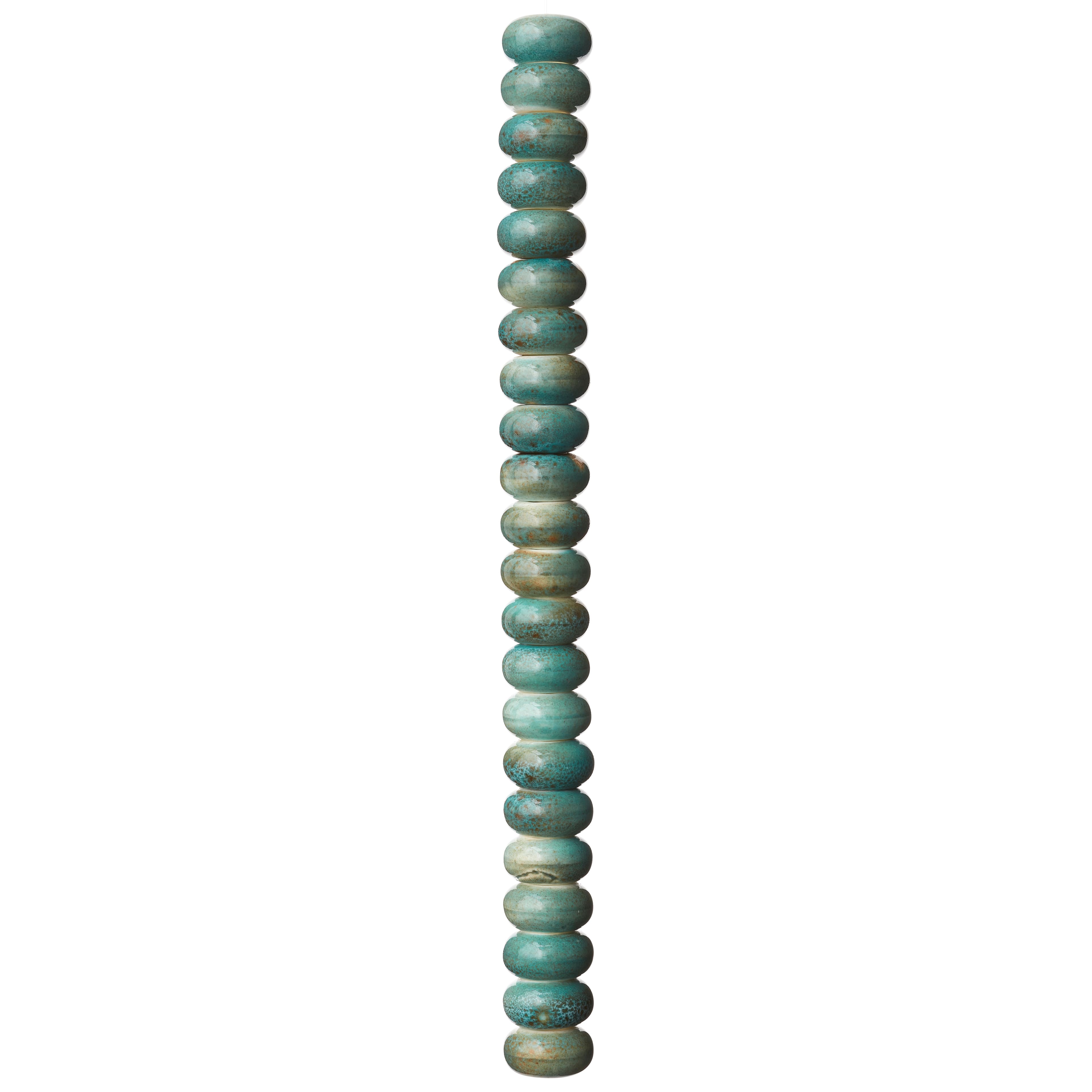 Aqua Ceramic Rondelle Beads, 14mm by Bead Landing&#x2122;