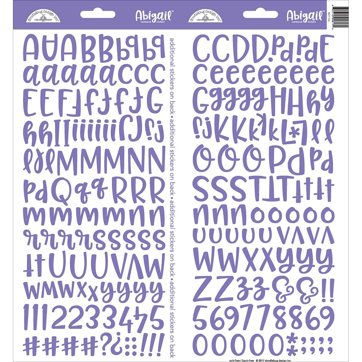 Doodlebug Design Inc.™ Abigail™ Font Alpha Cardstock Stickers