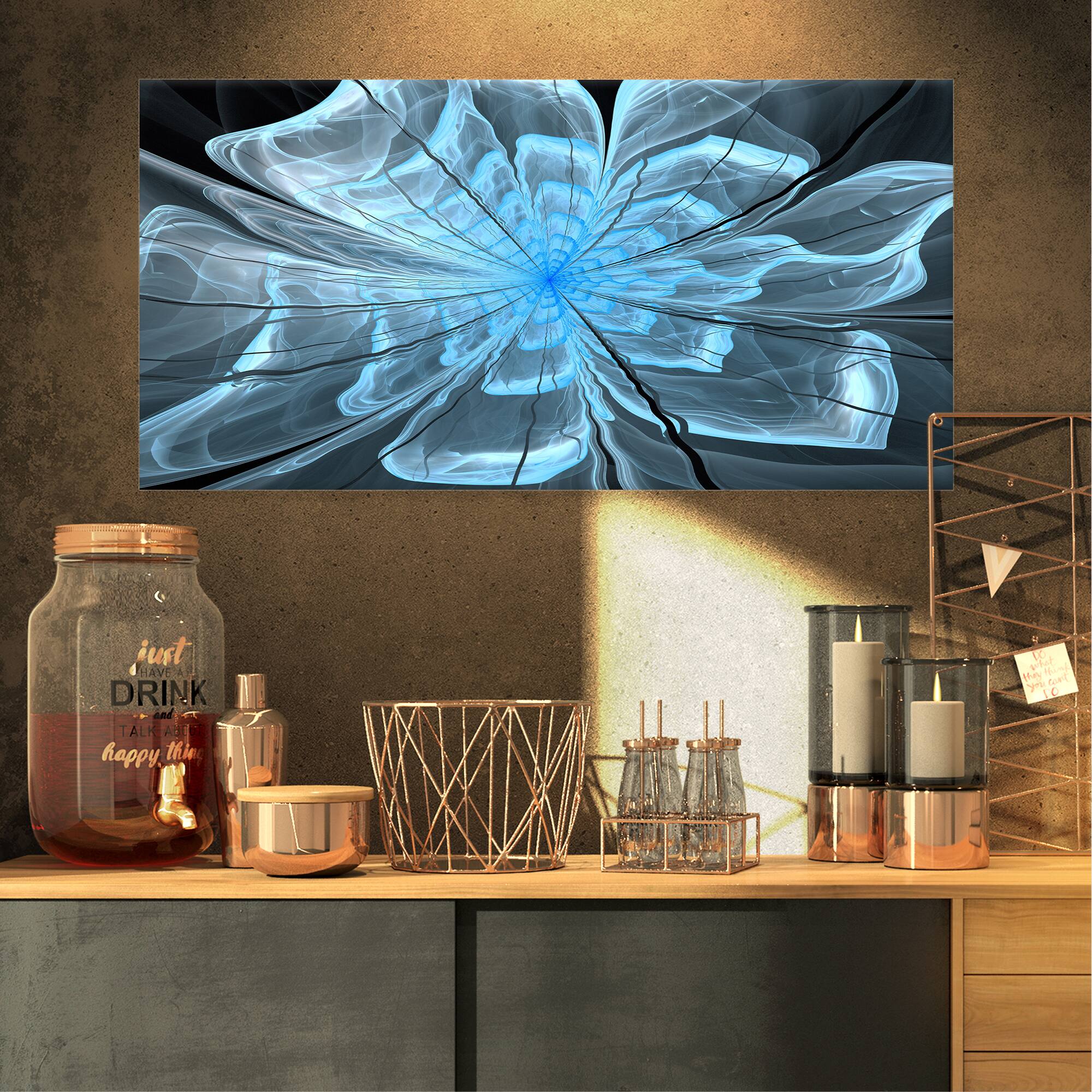 Designart - Light Blue Flower with Large Petals - Floral Canvas Art Print