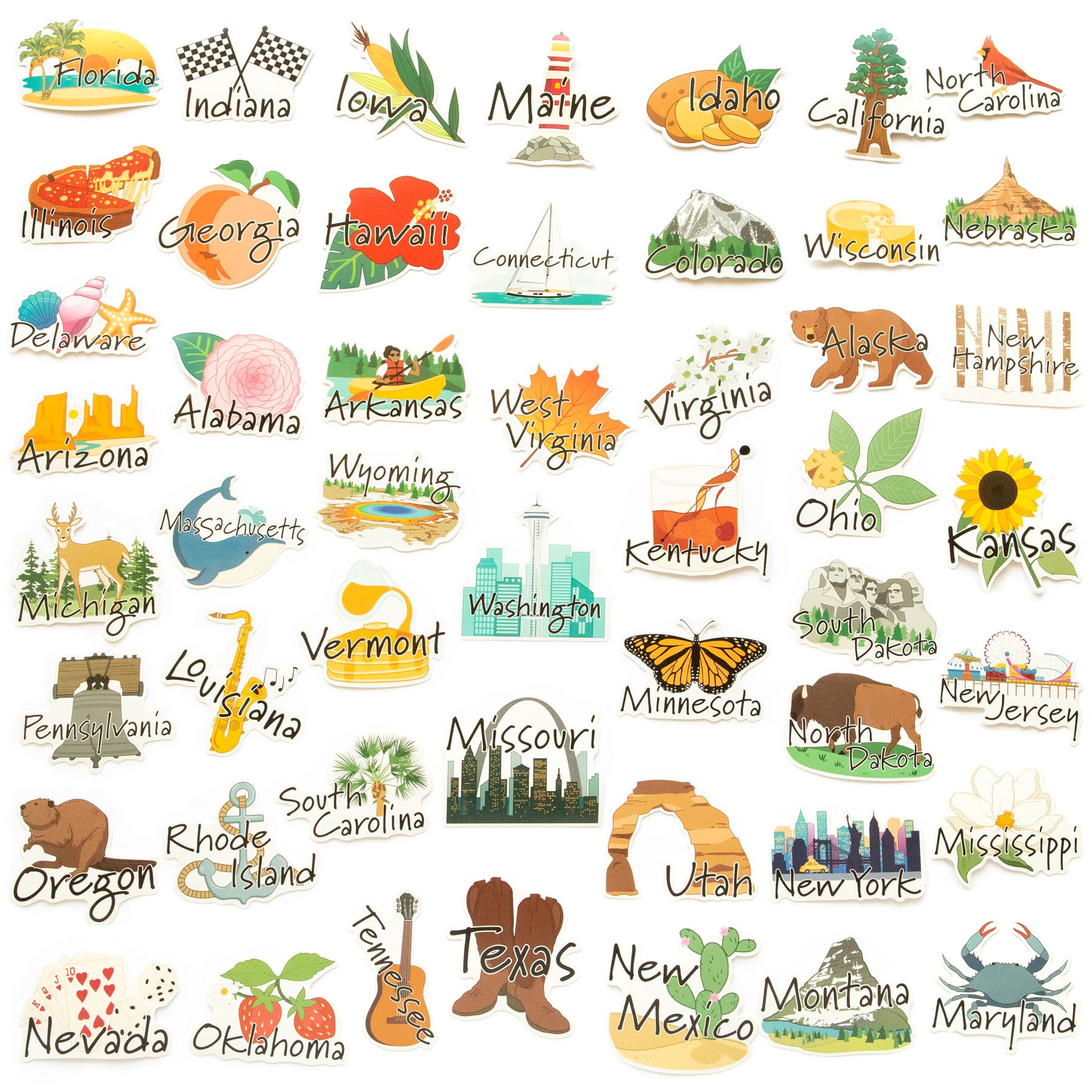 12 Pack: 50 States Vinyl Stickers by Recollections™