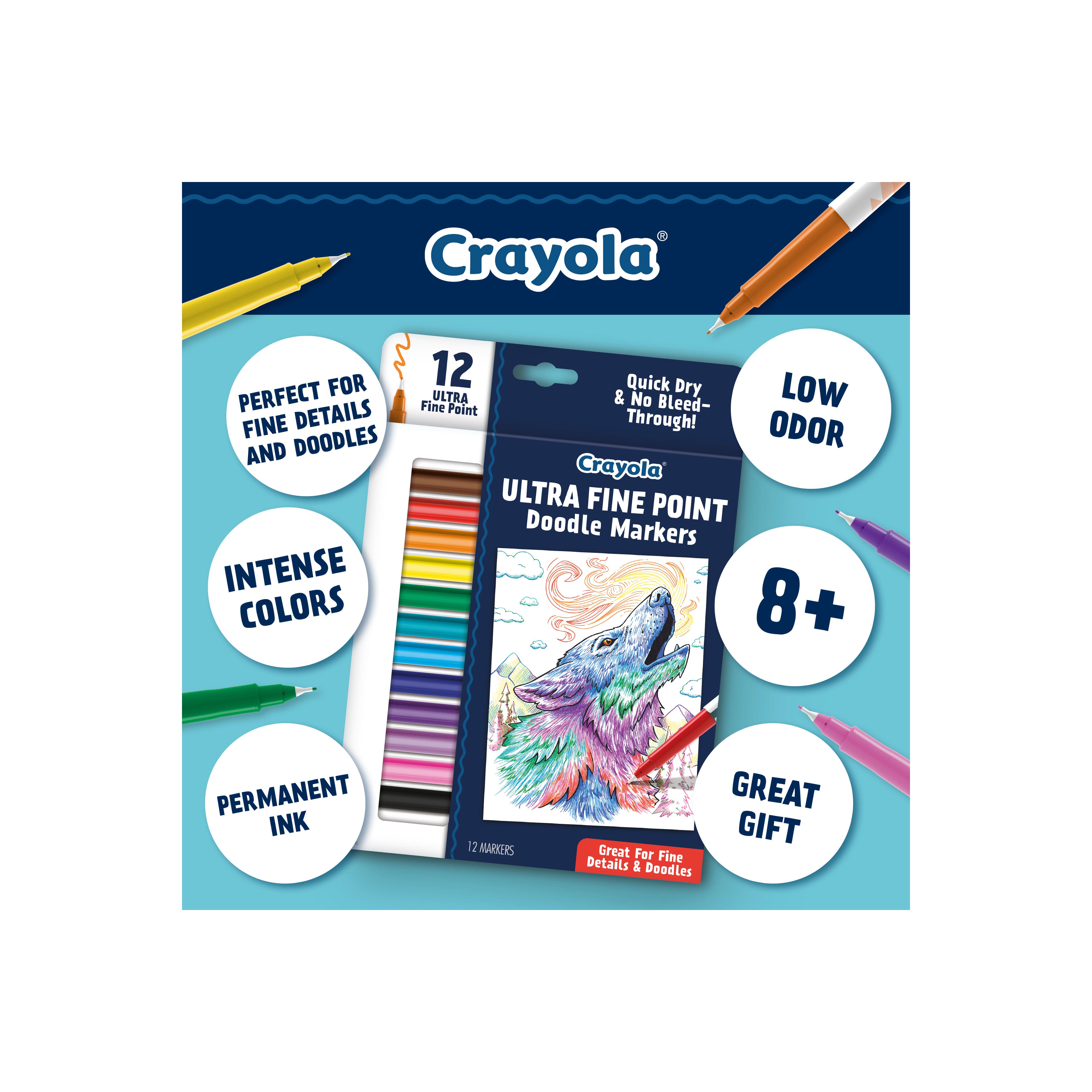 Crayola&#xAE; Ultra Fine Point Doodle Markers, 12ct.