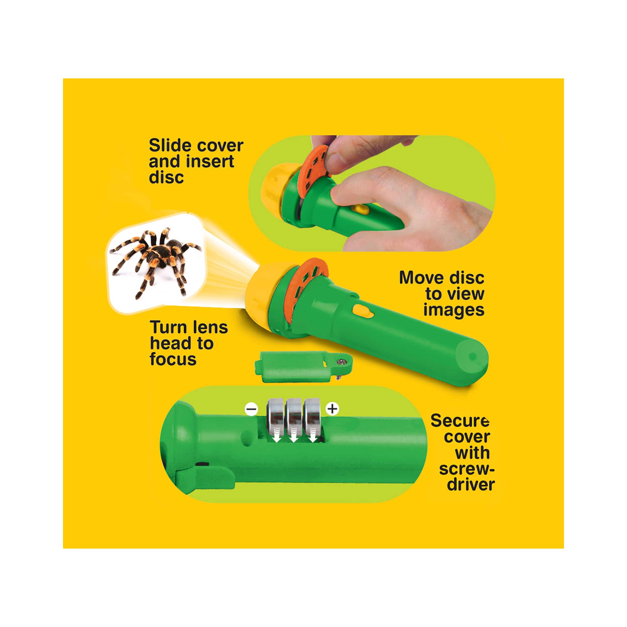 Brainstorm Toys Natural History Museum Creepy Crawly Torch &#x26; Projector