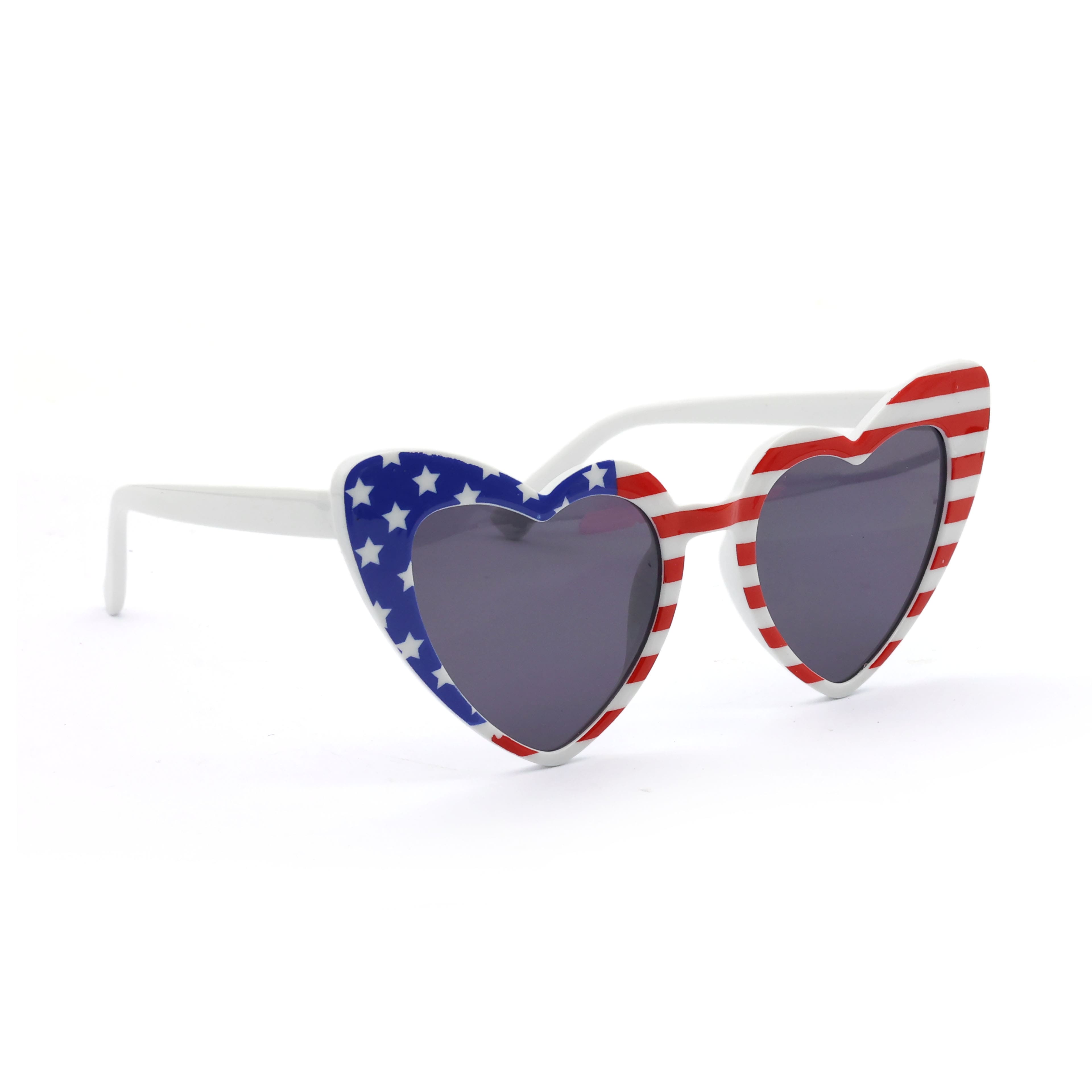 Adult Red, White &#x26; Blue Heart Sunglasses by Celebrate It&#x2122;
