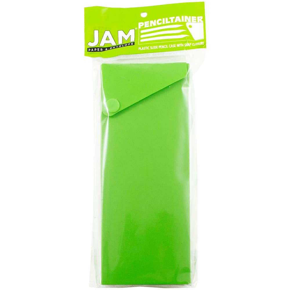 JAM Paper Sliding Pencil Case with Button Snap, 6ct.