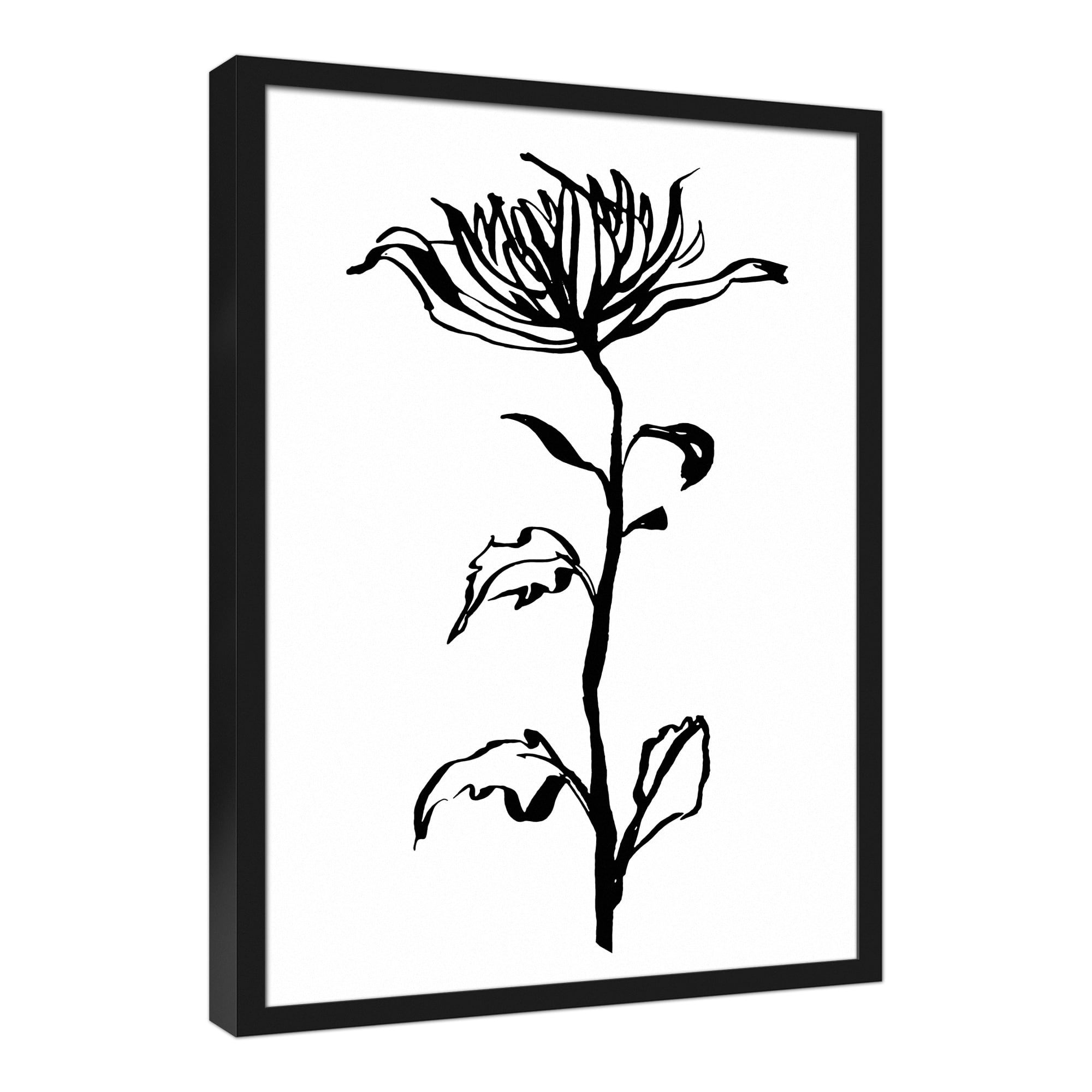 Tall Botanical 20" x 30" Black Framed Canvas - Set of 2
