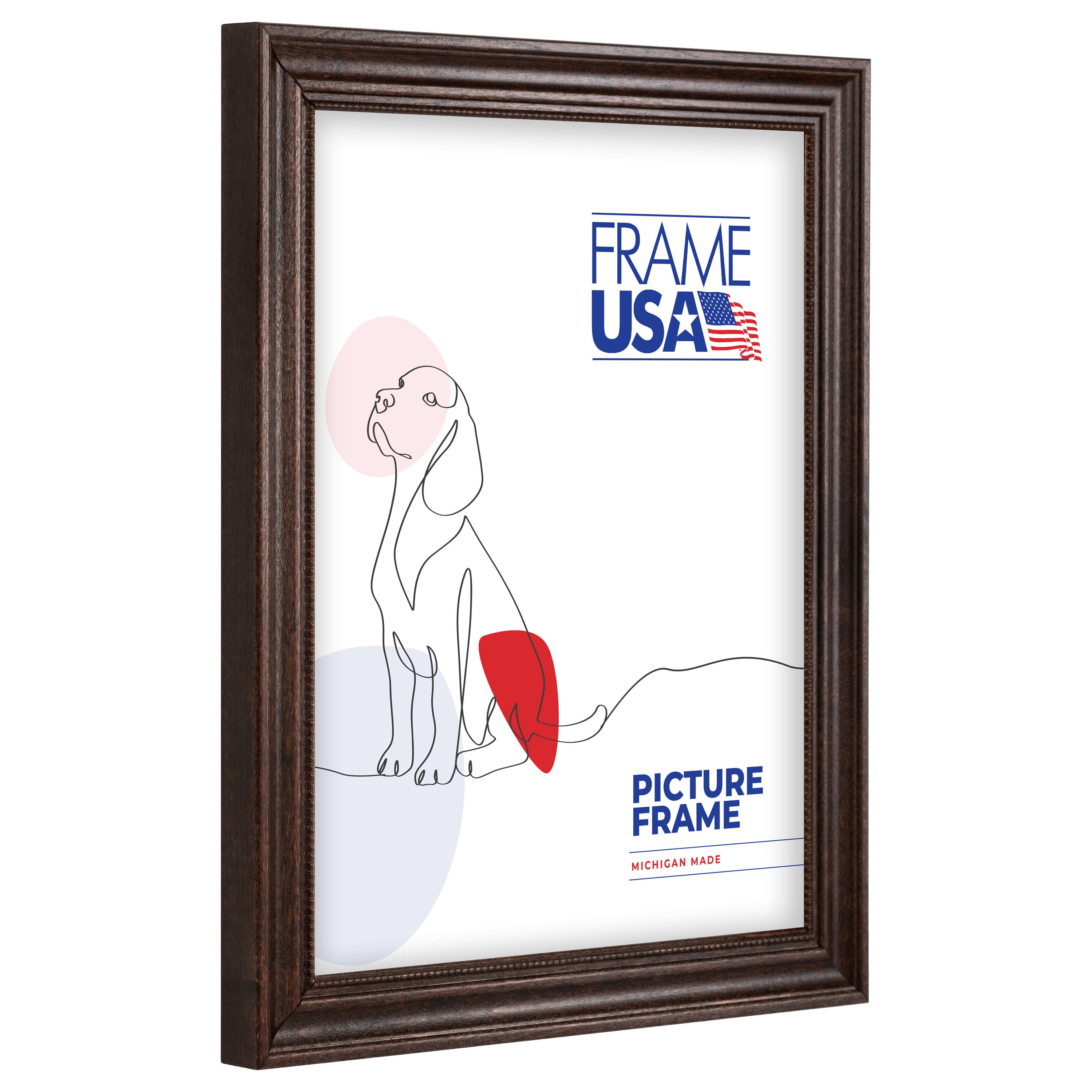 Frame USA Boardroom Walnut with Walnut Bead Single Image Picture Frame