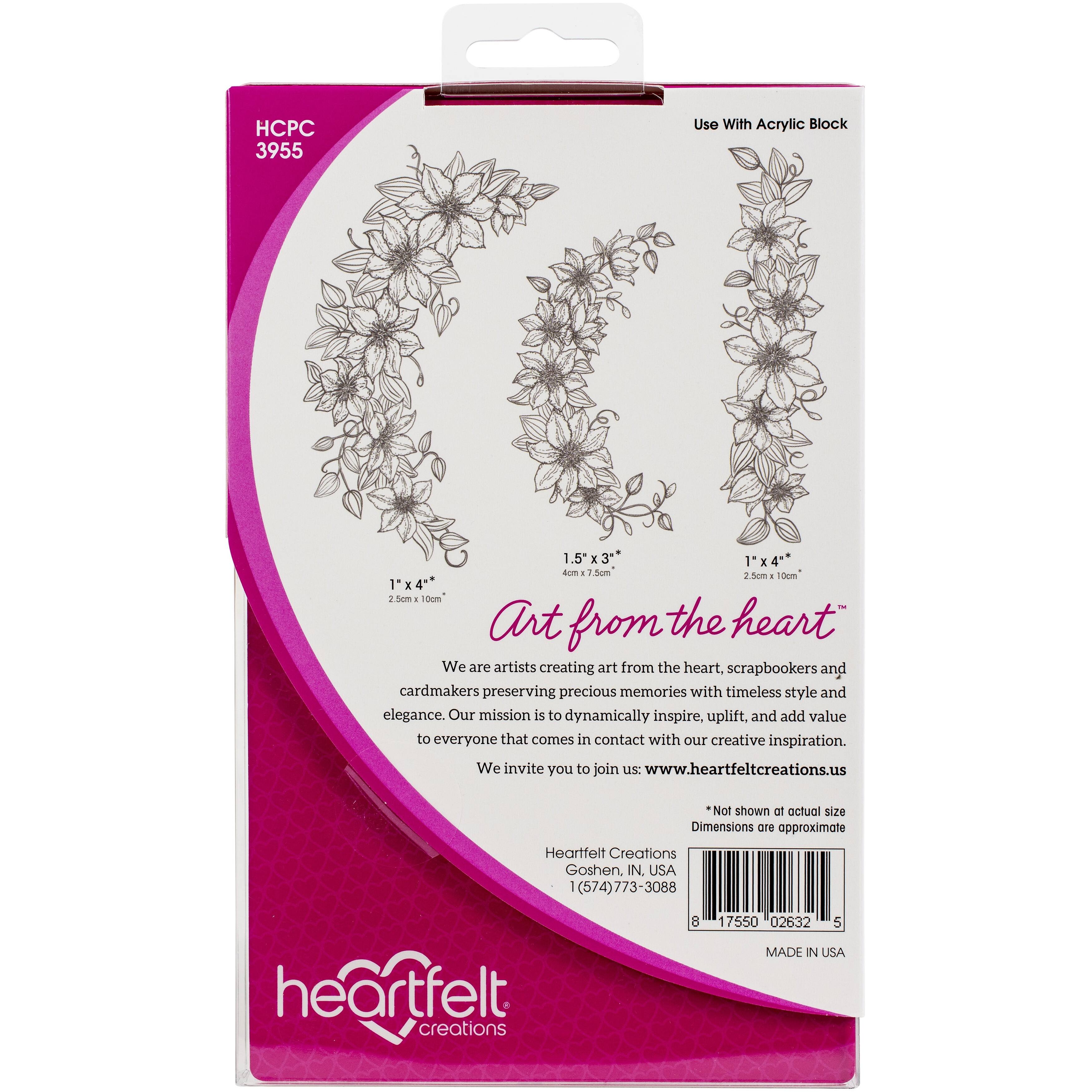 Heartfelt Creations Cling Rubber Stamp Set-Clematis Spray 