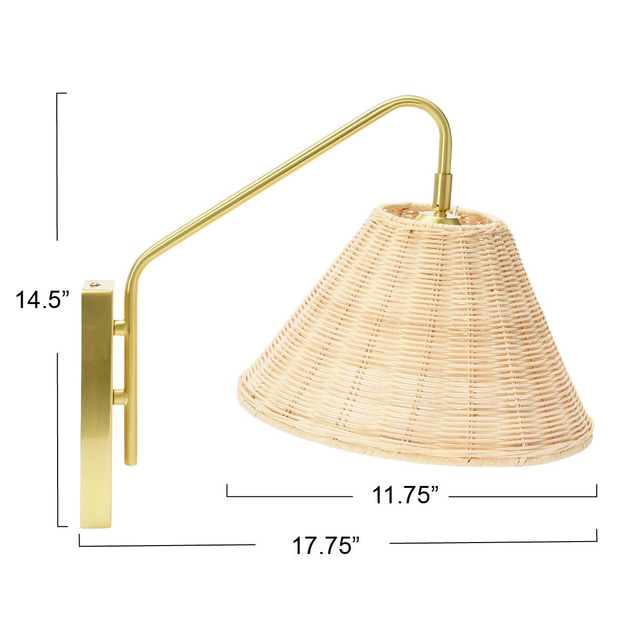 Hello Honey&#xAE; Rattan &#x26; Metal Wall Sconce