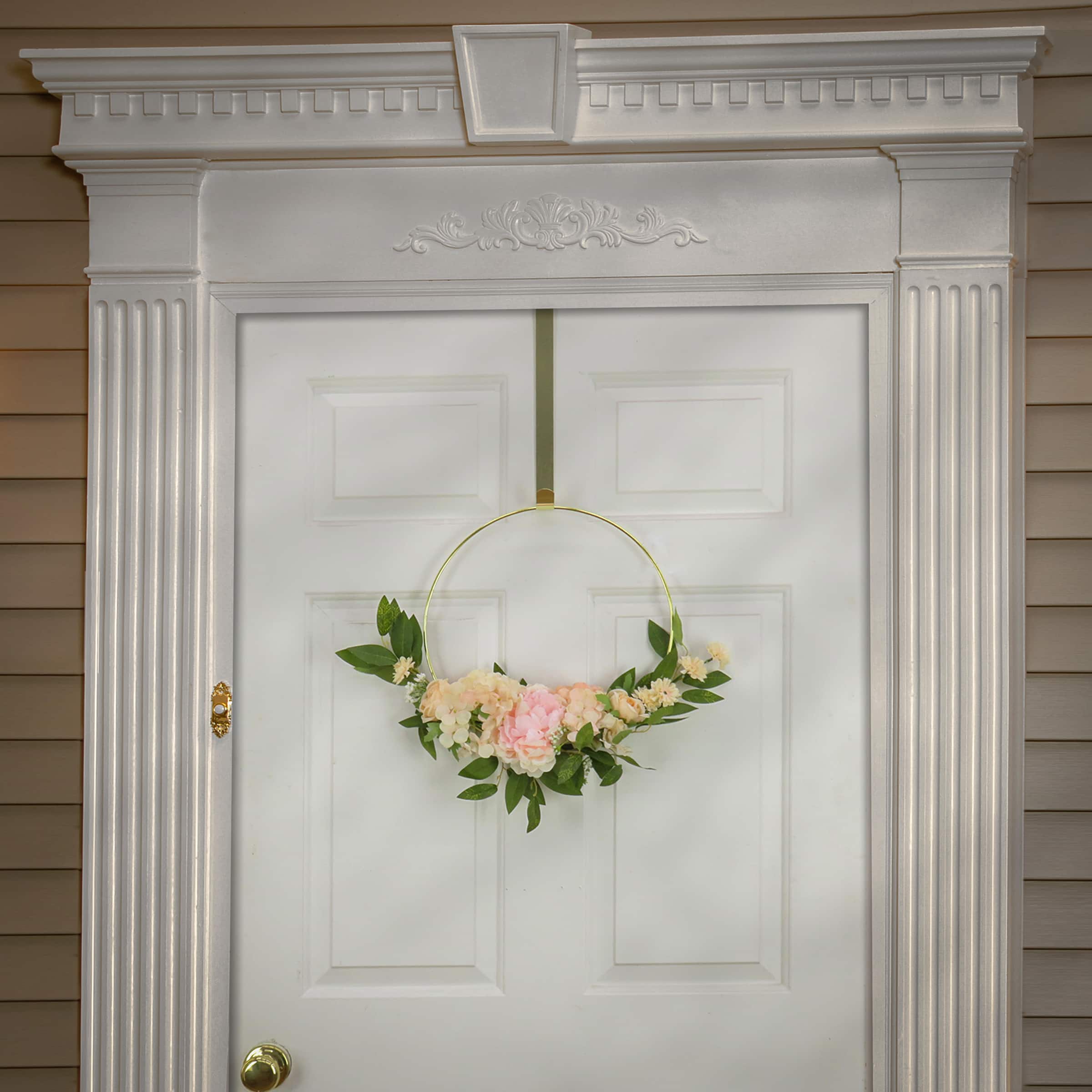 18" Spring Peony & Rose Hoop Wreath