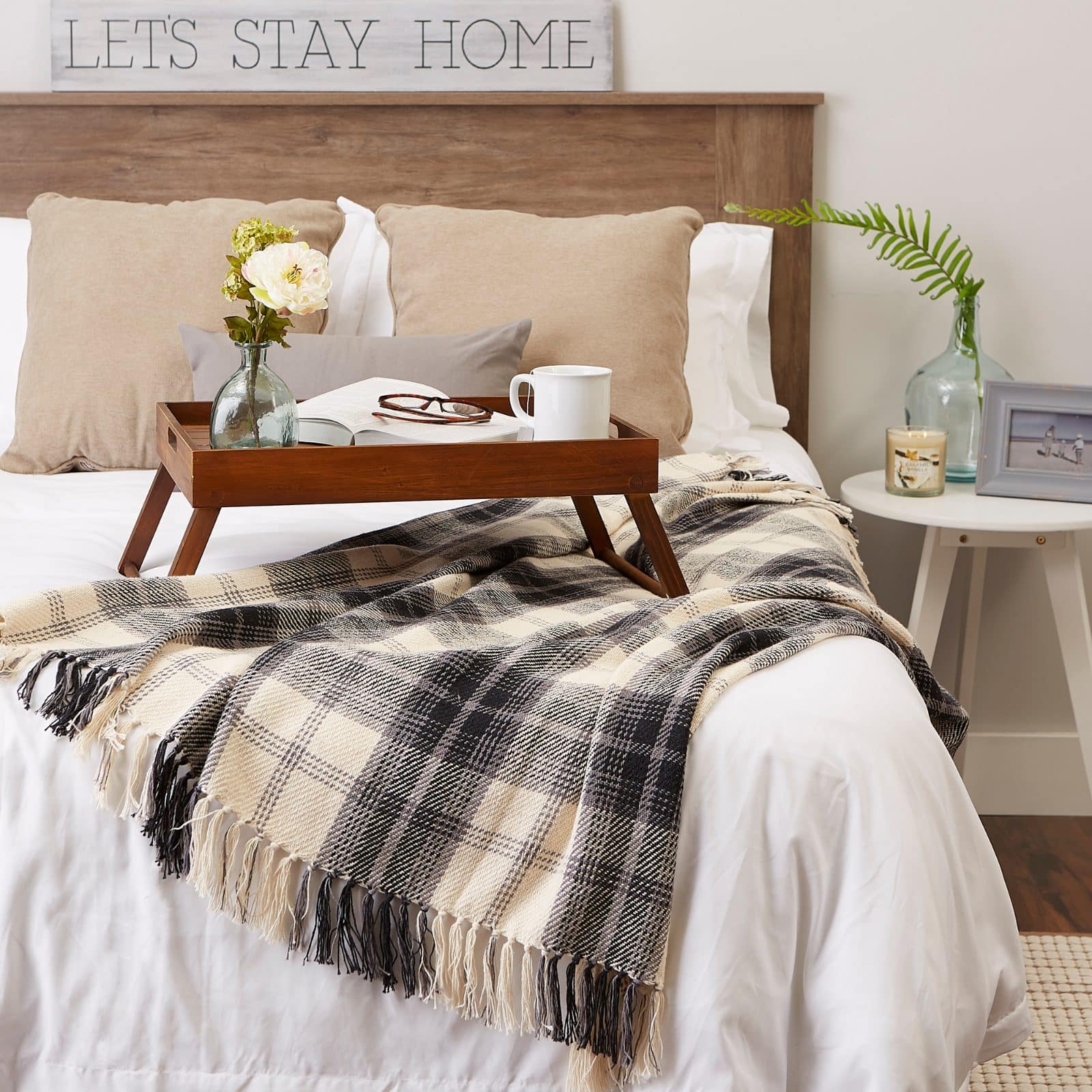 DII&#xAE; Black &#x26; Cream Farmhouse Woven Throw