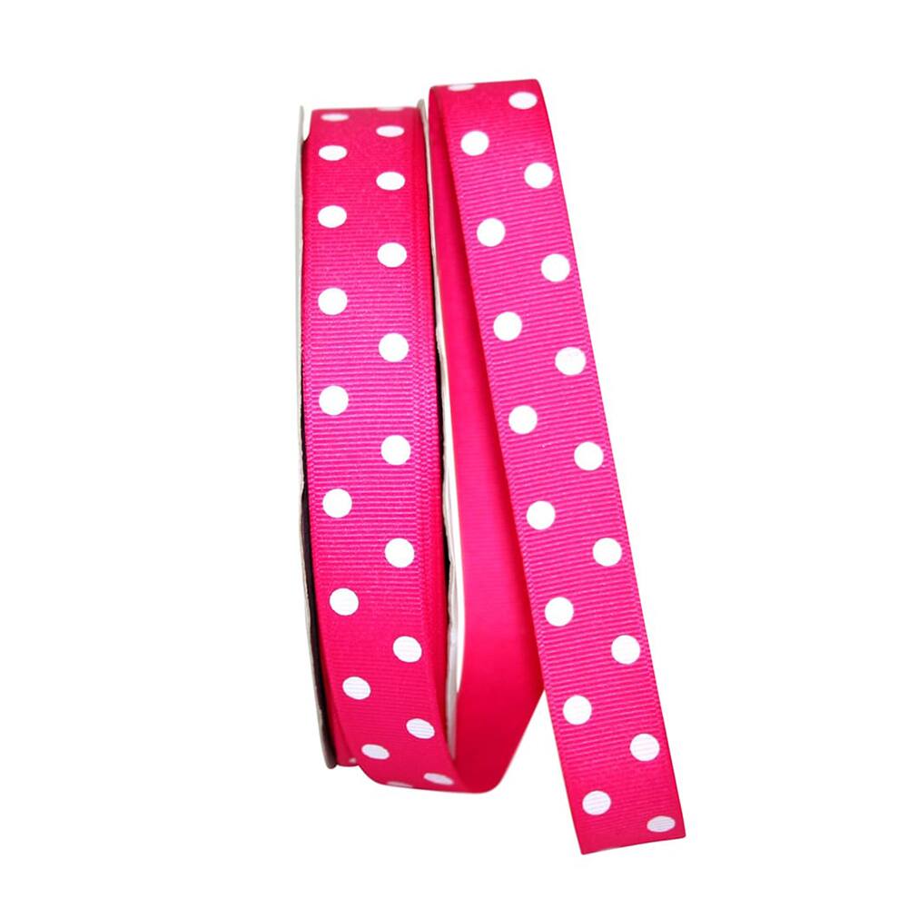 JAM Paper 7/8" x 50yd. Grosgrain Aspirin Dots Ribbon