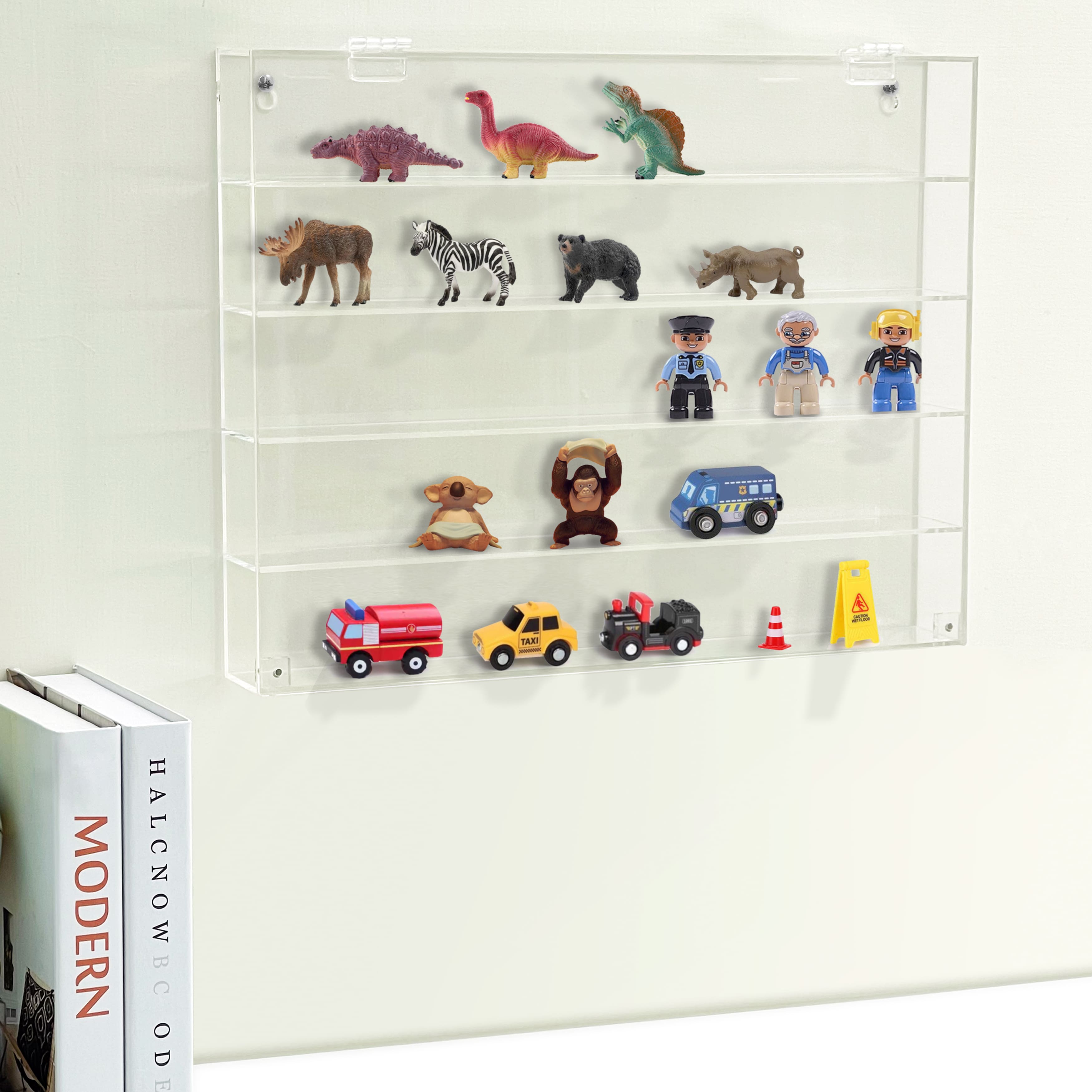 Clear Front Loading Mini Figure Shadow Box with Shelves by Studio D&#xE9;cor&#xAE;