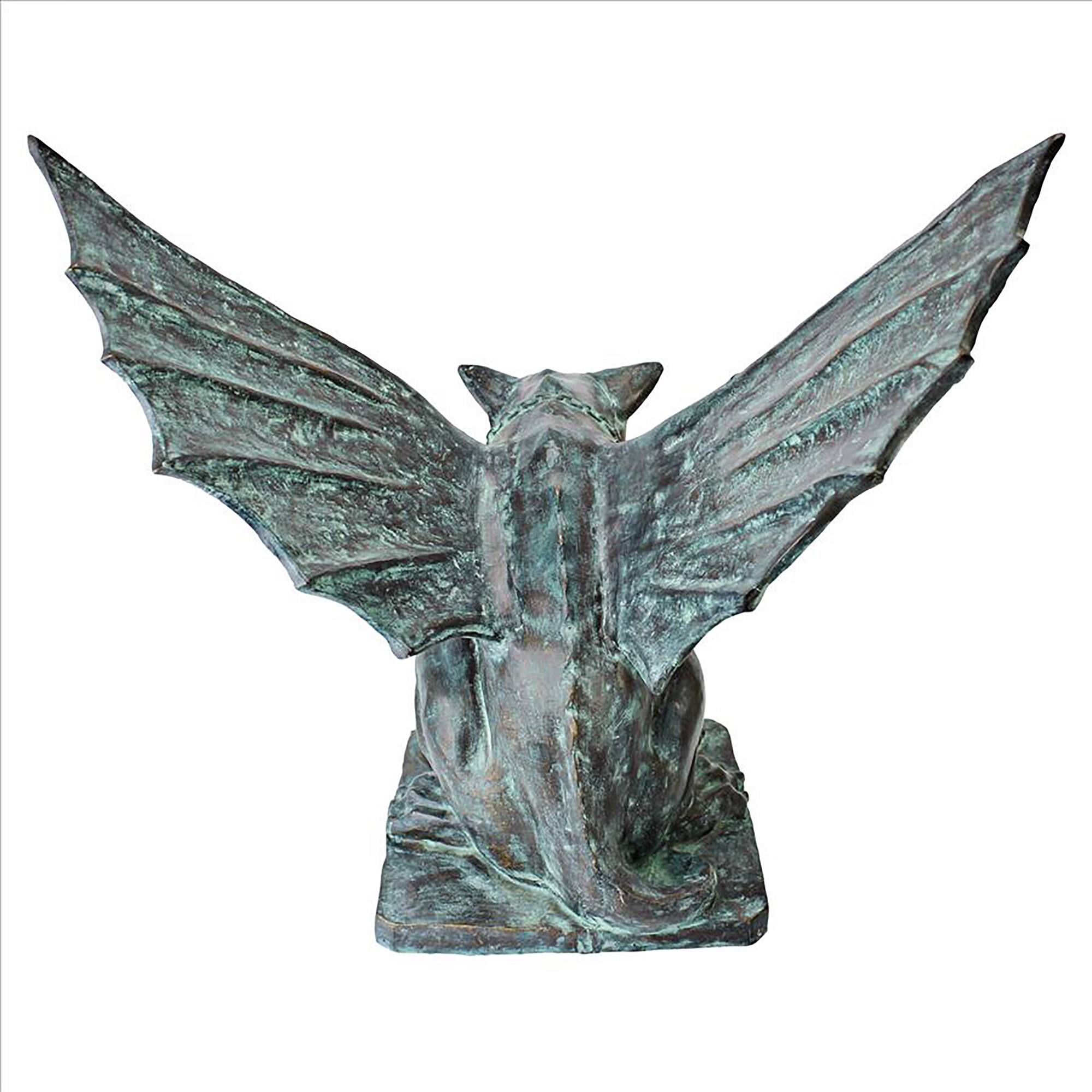Design Toscano 22&#x22; Winged Gargoyle of Naples Bronze Garden Statue