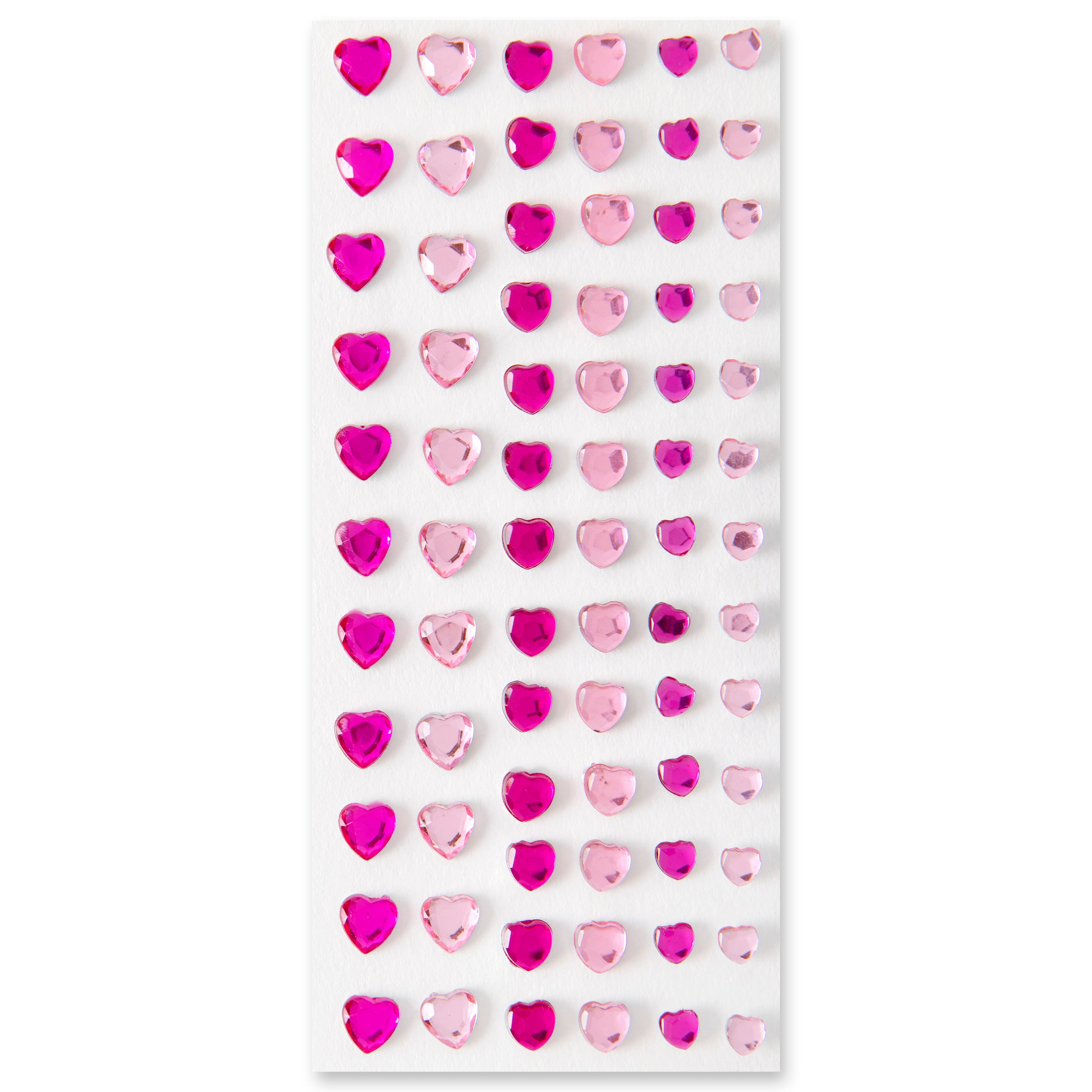 12 Packs: 74 ct. (888 total) Pink Heart Rhinestone Stickers by Recollections&#x2122;