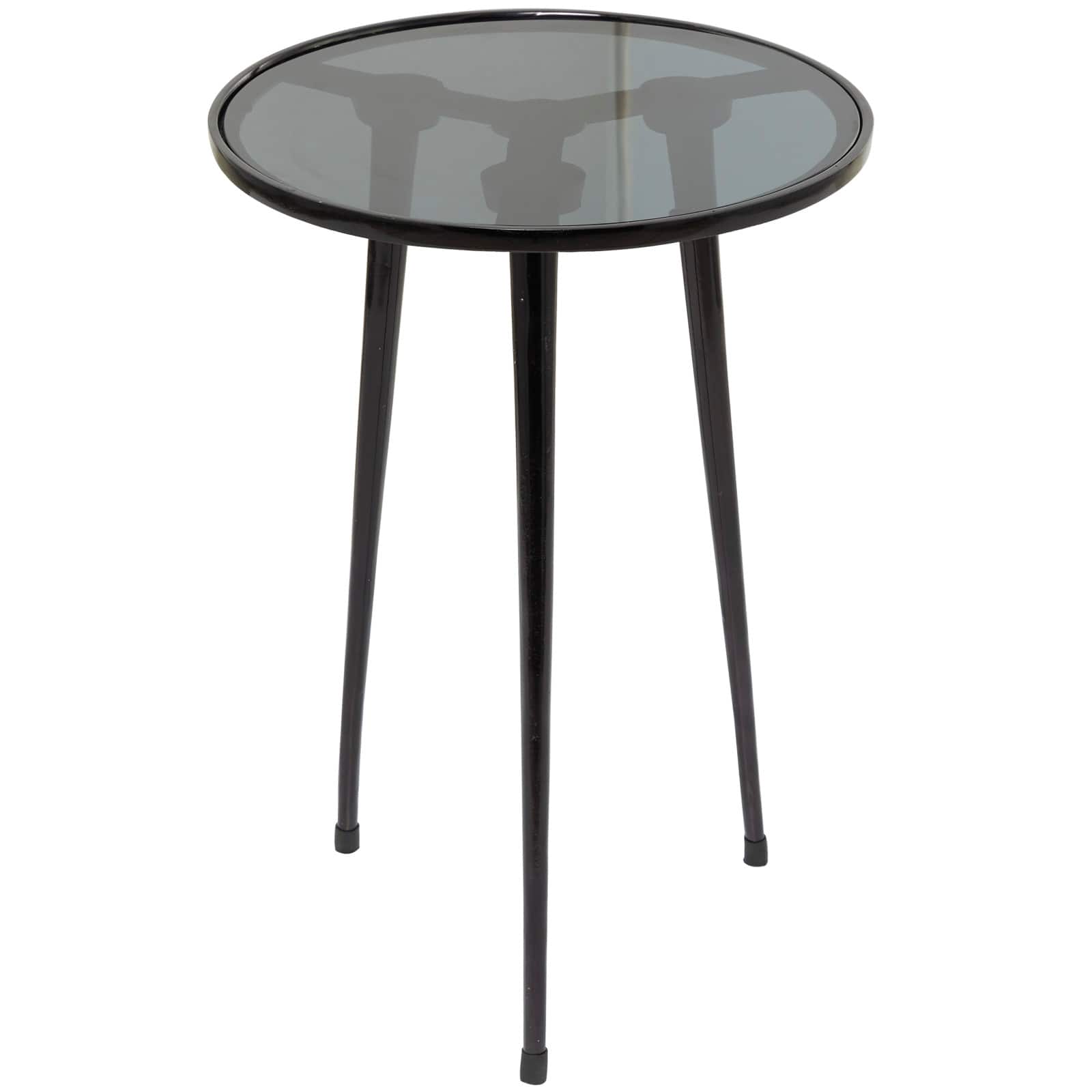22" Aluminum Tripod Legs Accent Table with Shaded Glass Top