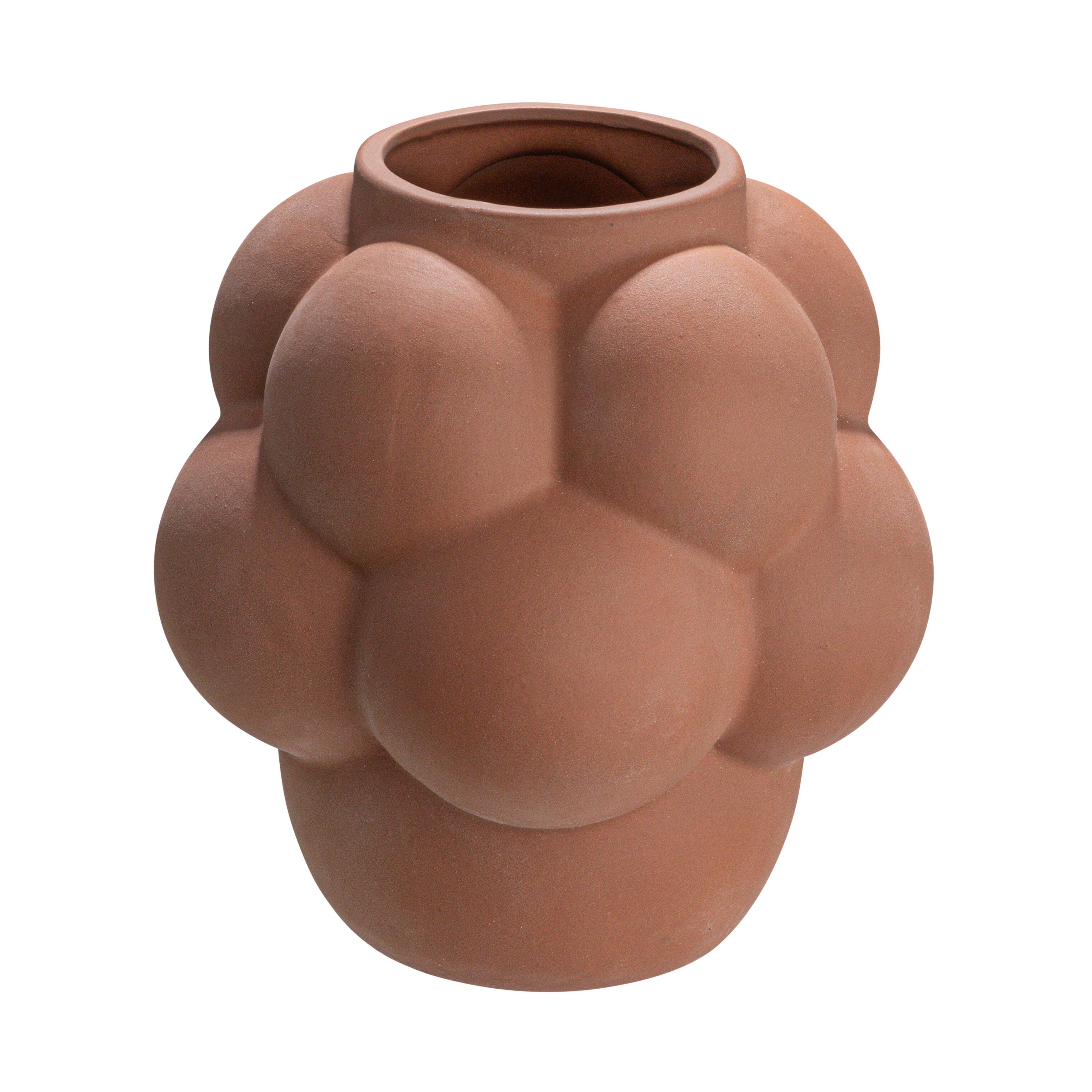 Hello Honey® 8" Terra Cotta Raised Dots Ceramic Vase