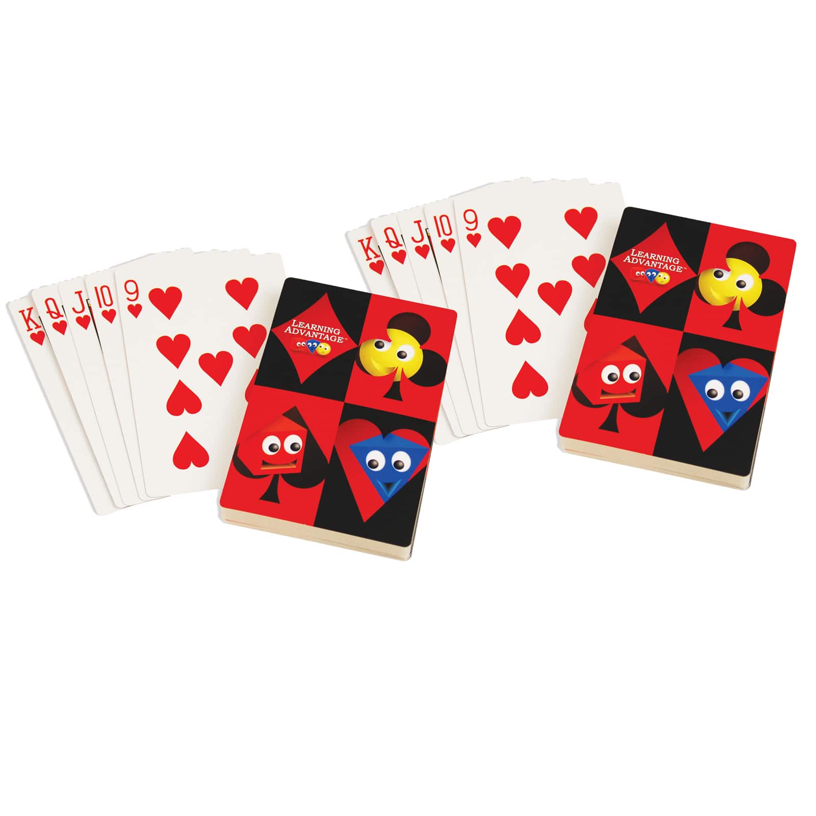 Learning Advantage&#x2122; 4.5&#x22; x 6.75&#x22; Giant Playing Cards, 2 Packs of 52
