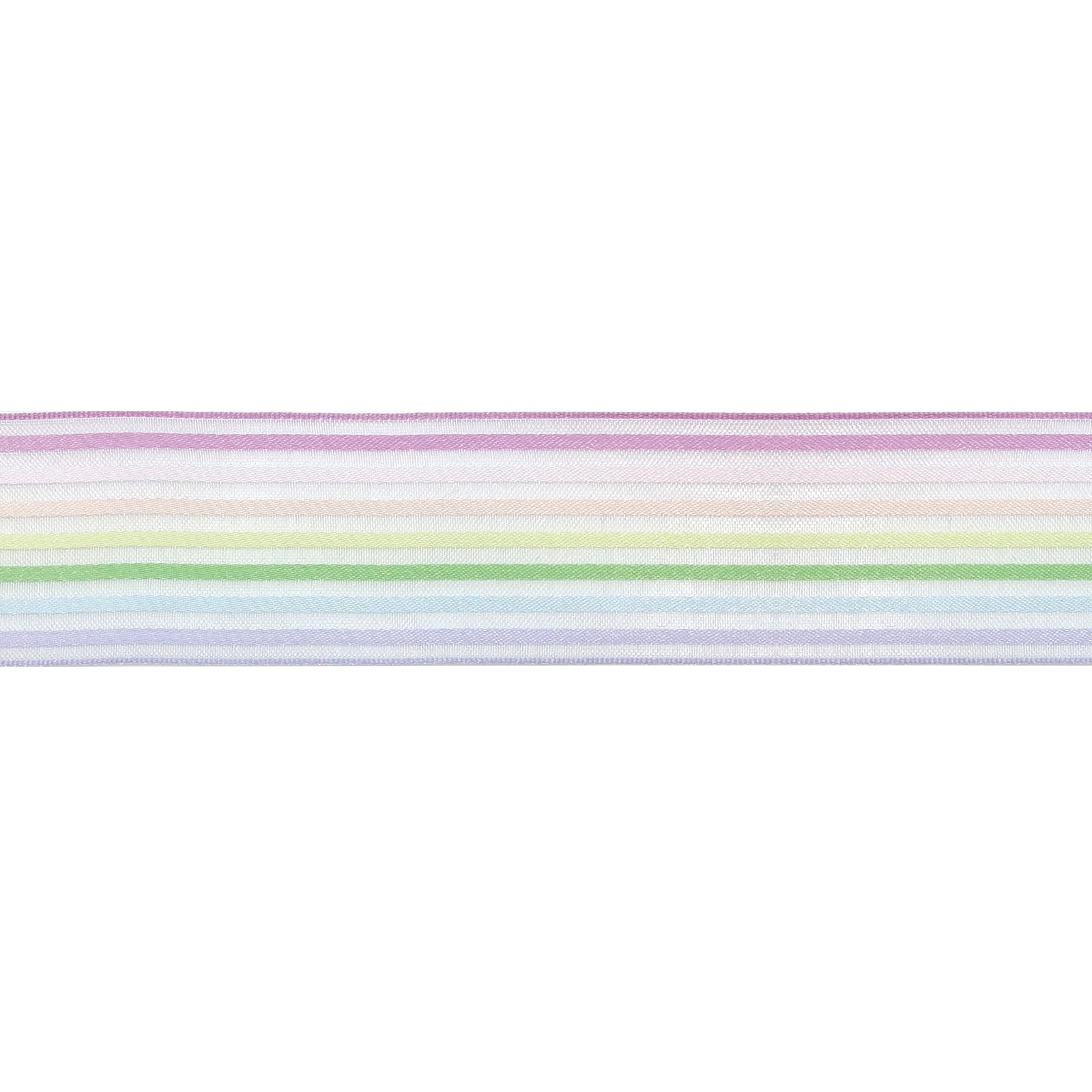 1.5&#x22; Sheer Wired Pastel Rainbow Striped Ribbon by Celebrate It&#x2122; 360&#xB0;&#x2122;