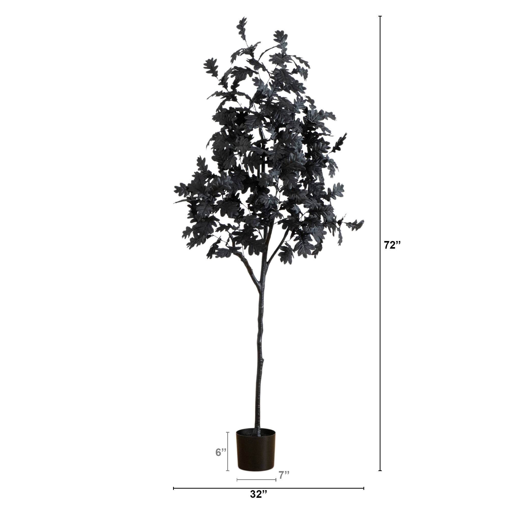 6ft. Artificial Halloween Black Oak Tree