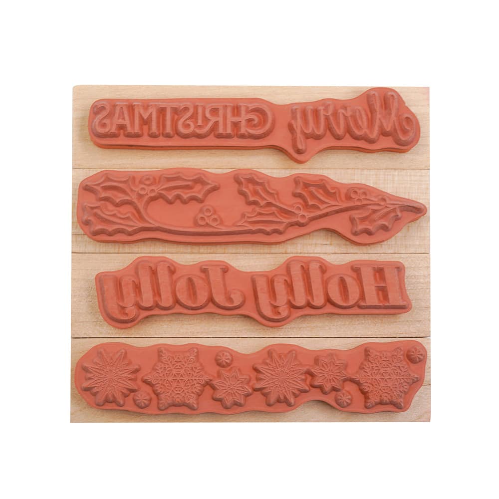 Holly Jolly Wood Stamp Set by Recollections&#x2122;