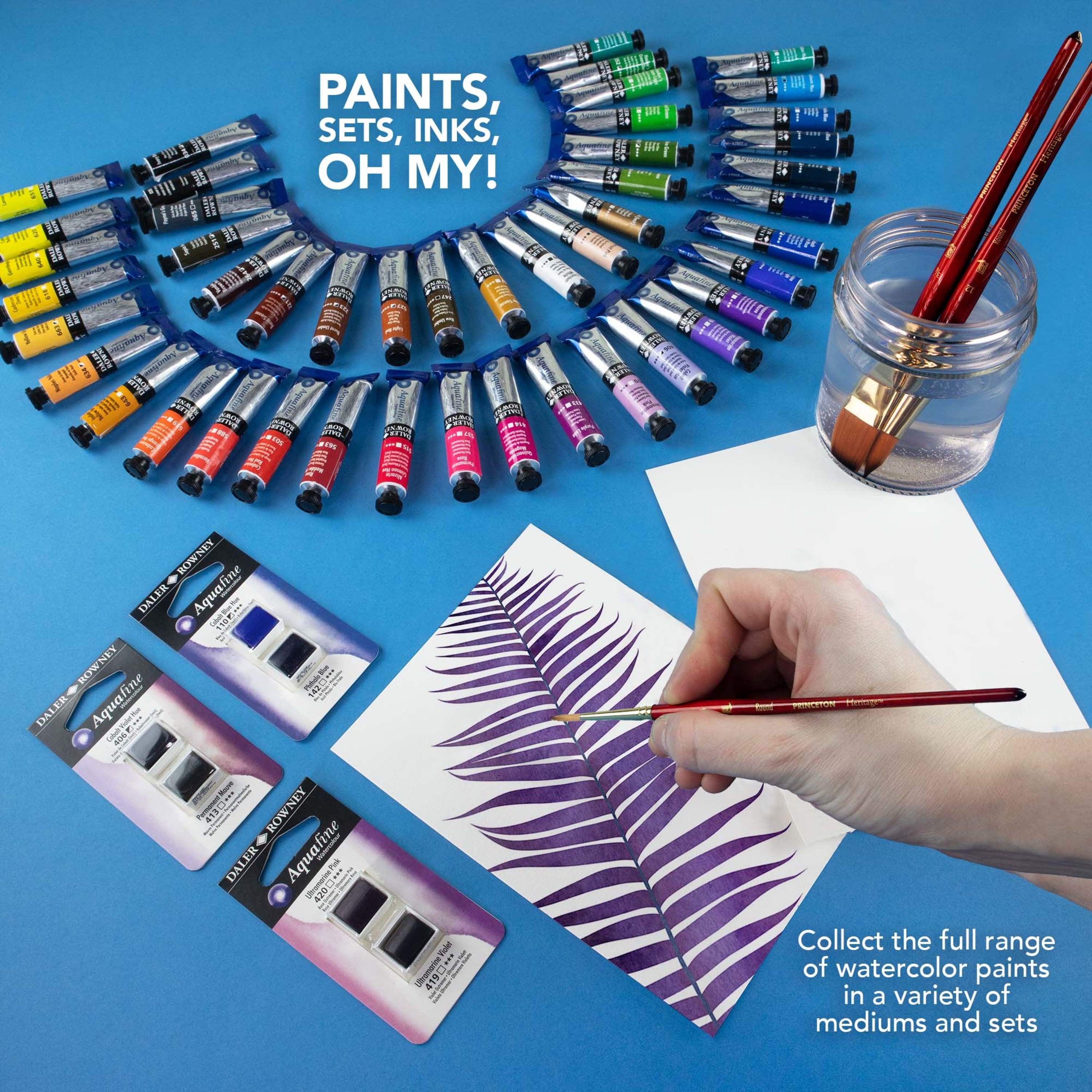 Daler Rowney Aquafine Watercolor Pans Inks and Tube Paint Review