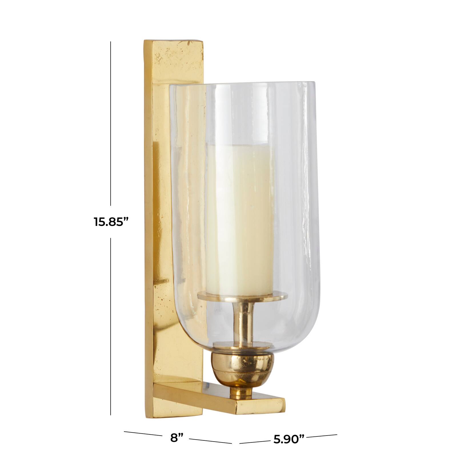 Gold Aluminum Modern Wall Sconce, 6&#x22; x 8&#x22; x 16&#x22;