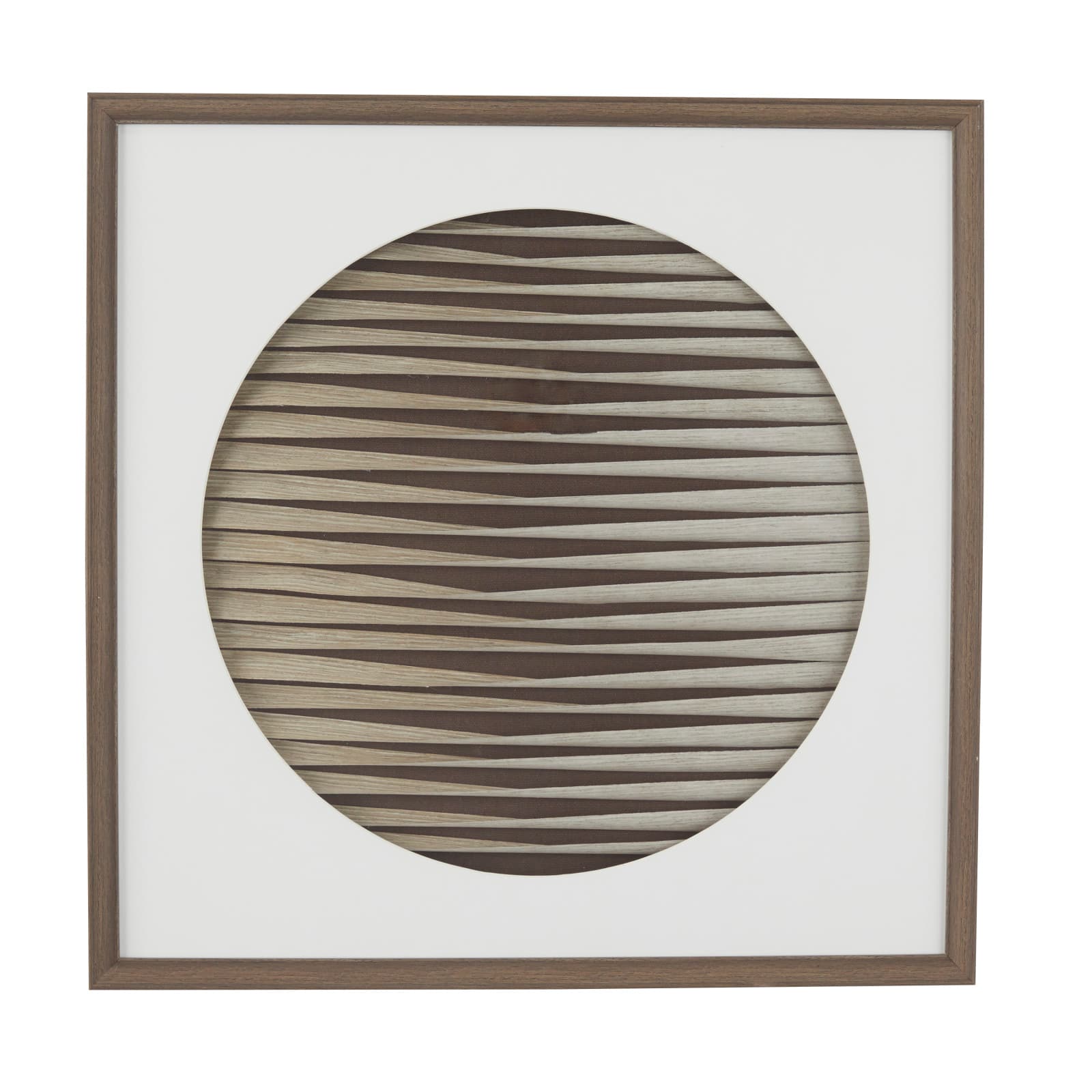 Brown Wood Contemporary Shadow Box, 24&#x22; x 2&#x22; x 24&#x22;