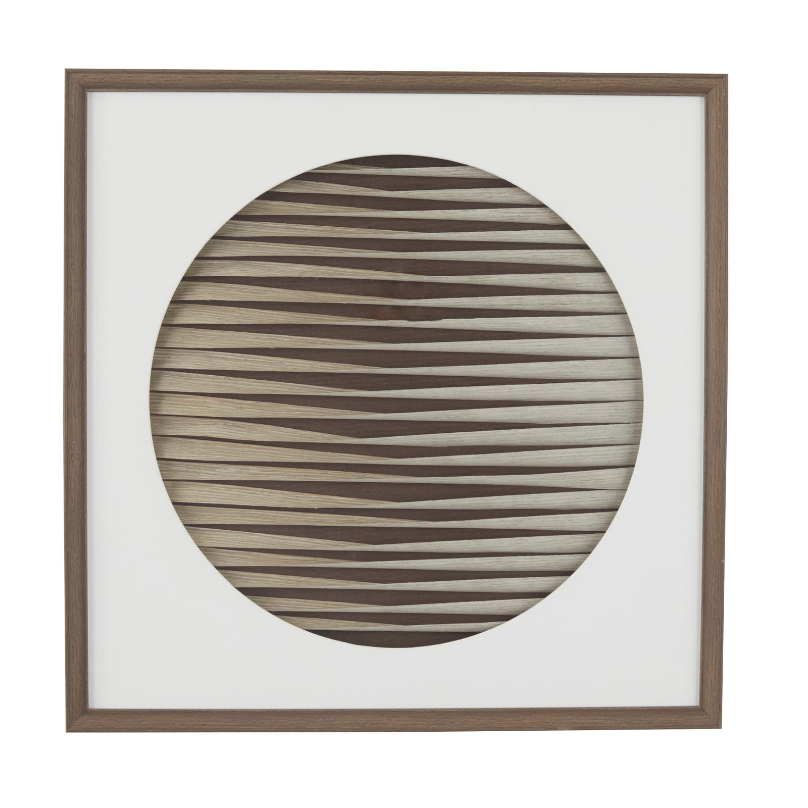 Brown Wood Contemporary Shadow Box, 24" x 2" x 24"