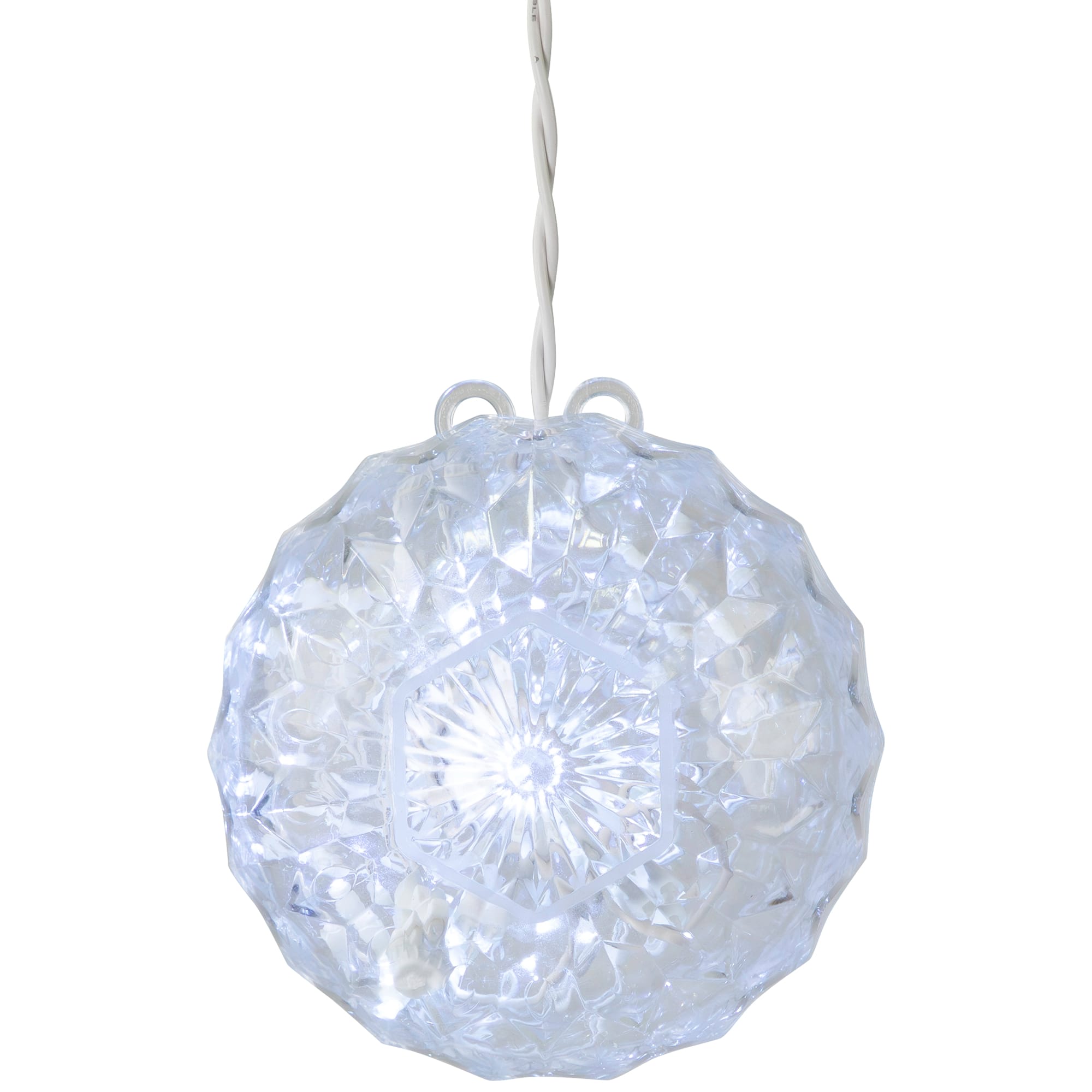 6" Clear LED Hanging Crystal Sphere Ball Outdoor Decoration