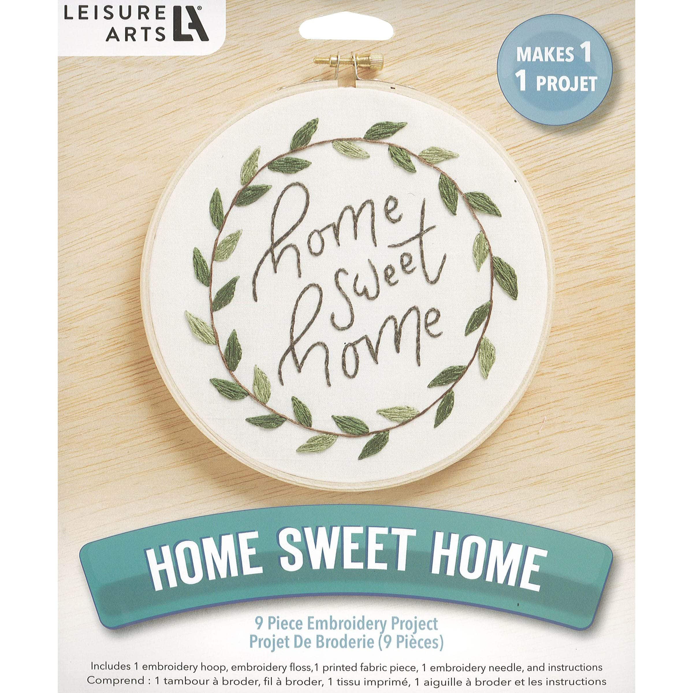 Leisure Arts&#xAE; 6&#x22; Home Sweet Home Embroidery Kit