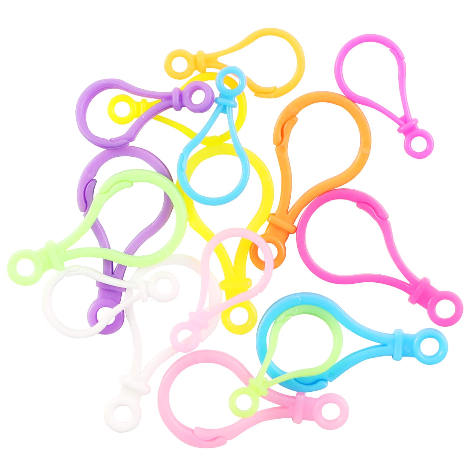 200 PCS of Multicolor Lobster Clasp Keychain Plastic Lanyard Clips, Plastic Lobster Claw Clasps Backpack Clips for Kids