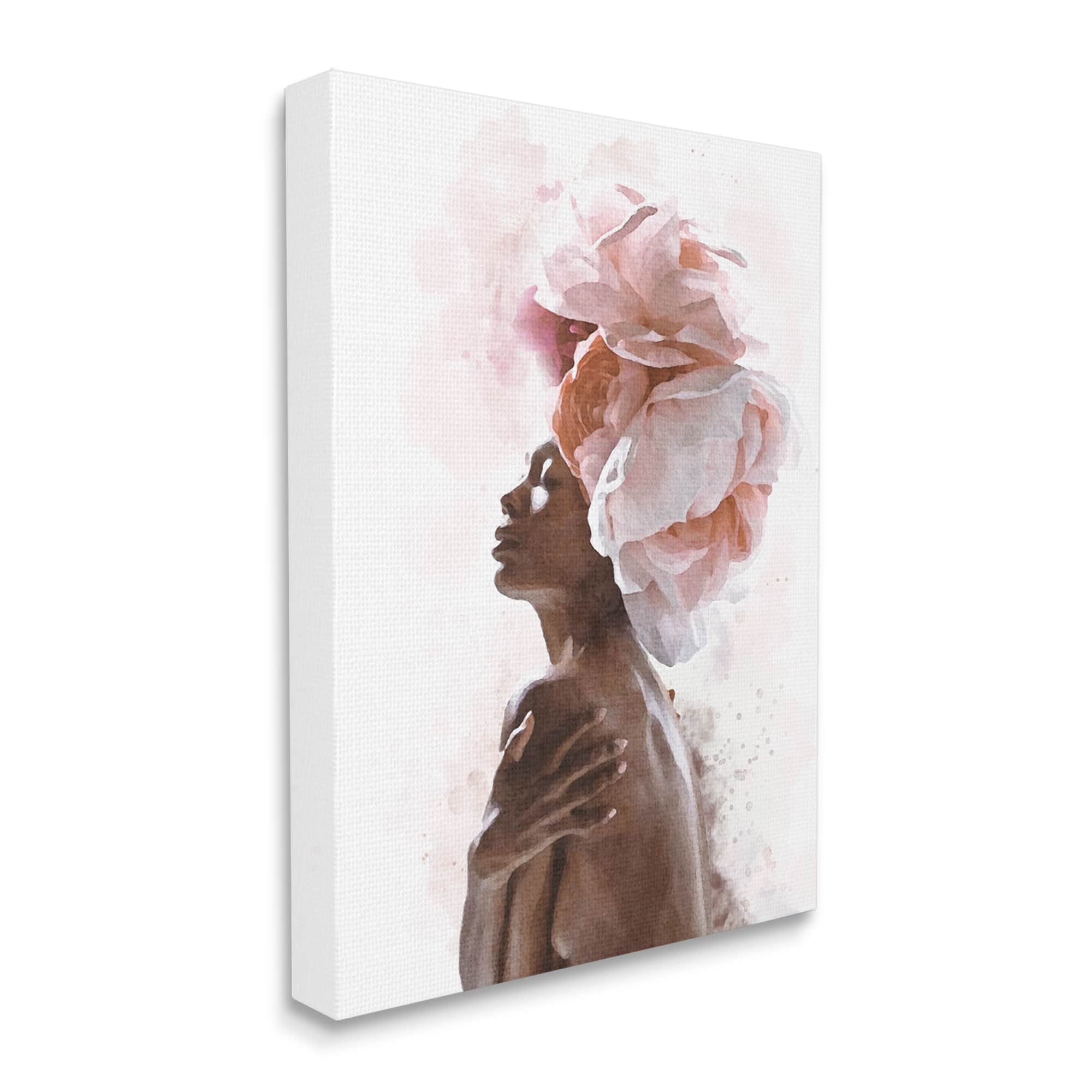 Stupell Industries Woman with Pink Floral Crown Canvas Wall Art
