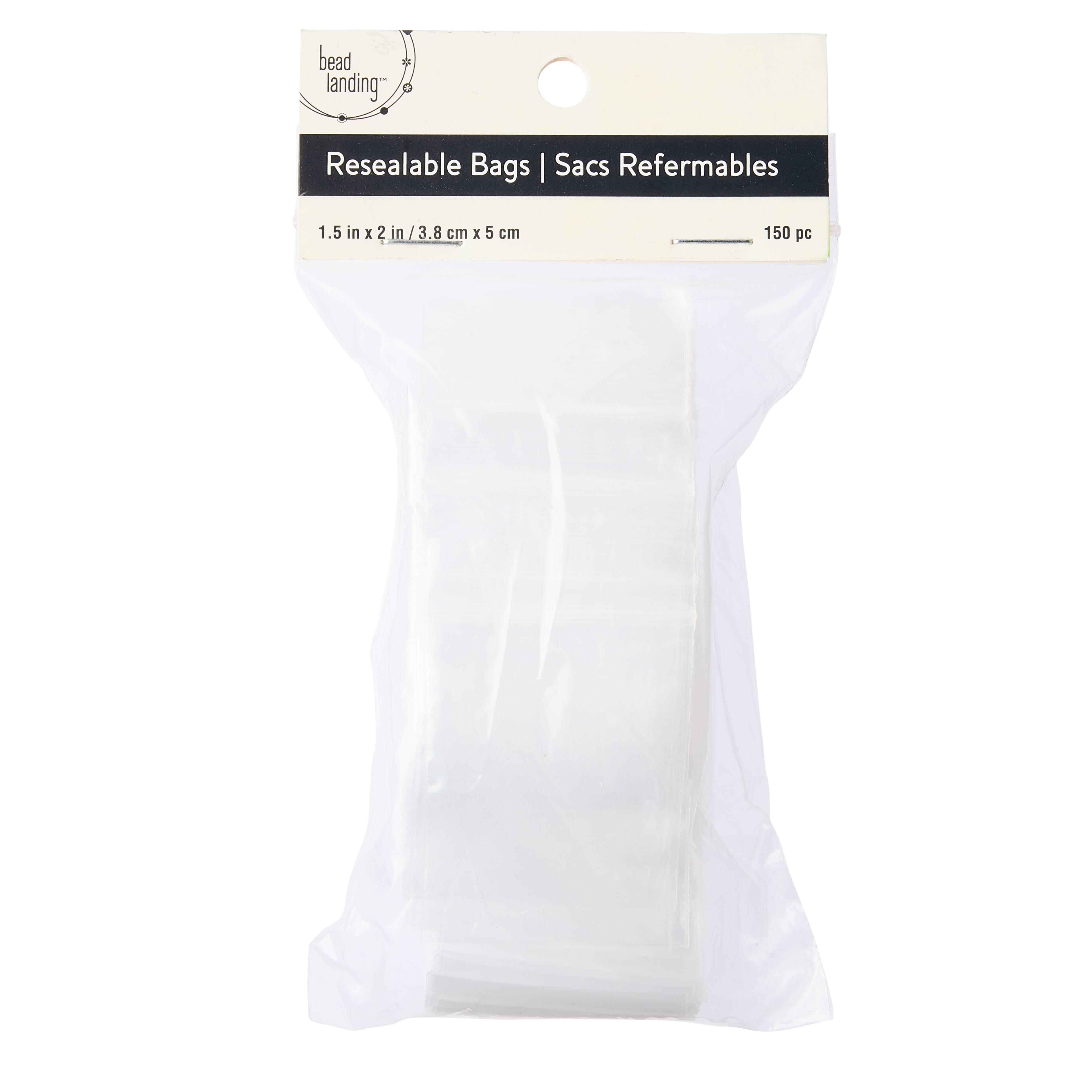 8 Packs: 150 ct. (1,200 total) 1.5" x 2" Resealable Zip Bags by Bead Landing™