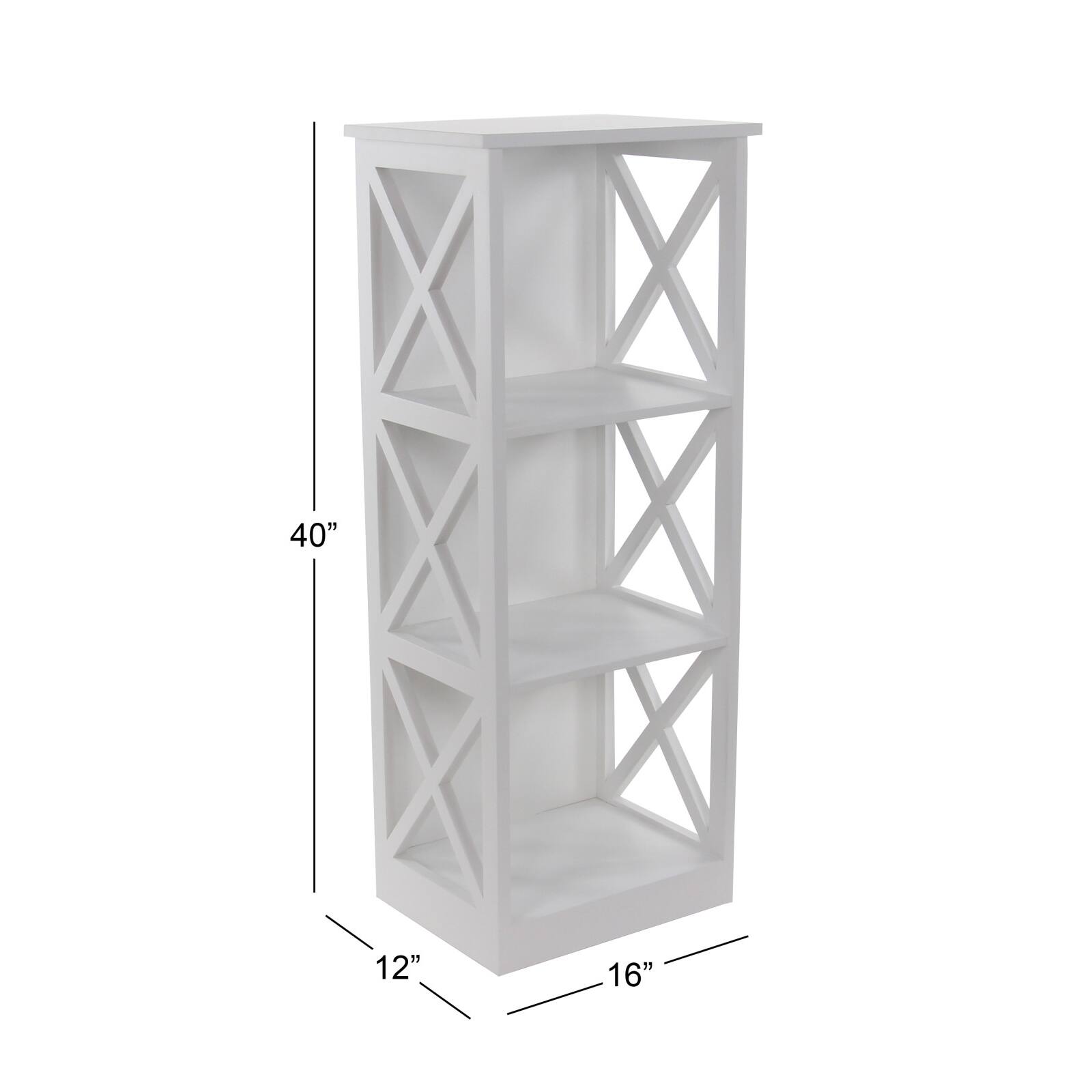 White Wood Traditional Shelving Unit