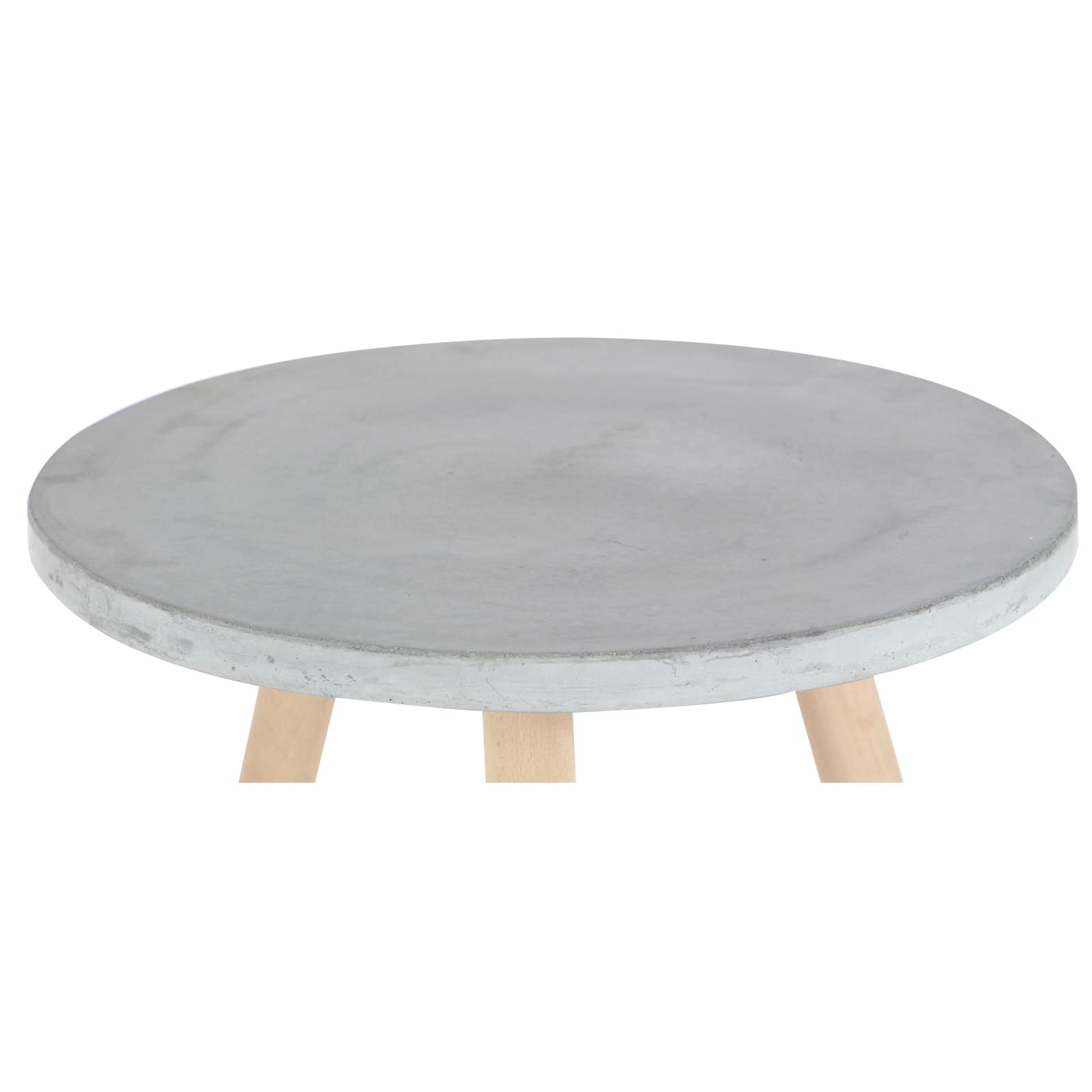 Gray Fiber Clay &#x26; Beech Wood Contemporary Accent Table