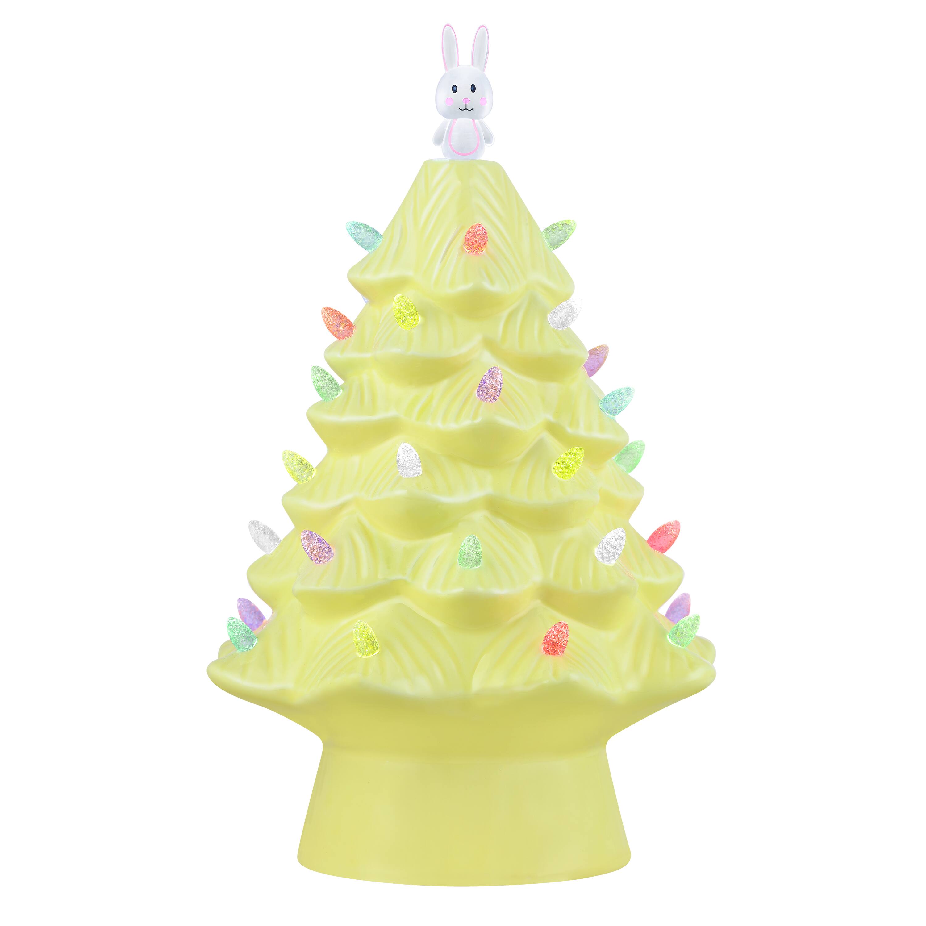 Mr. Cottontail Yellow 13" Ceramic Easter Bunny Tree