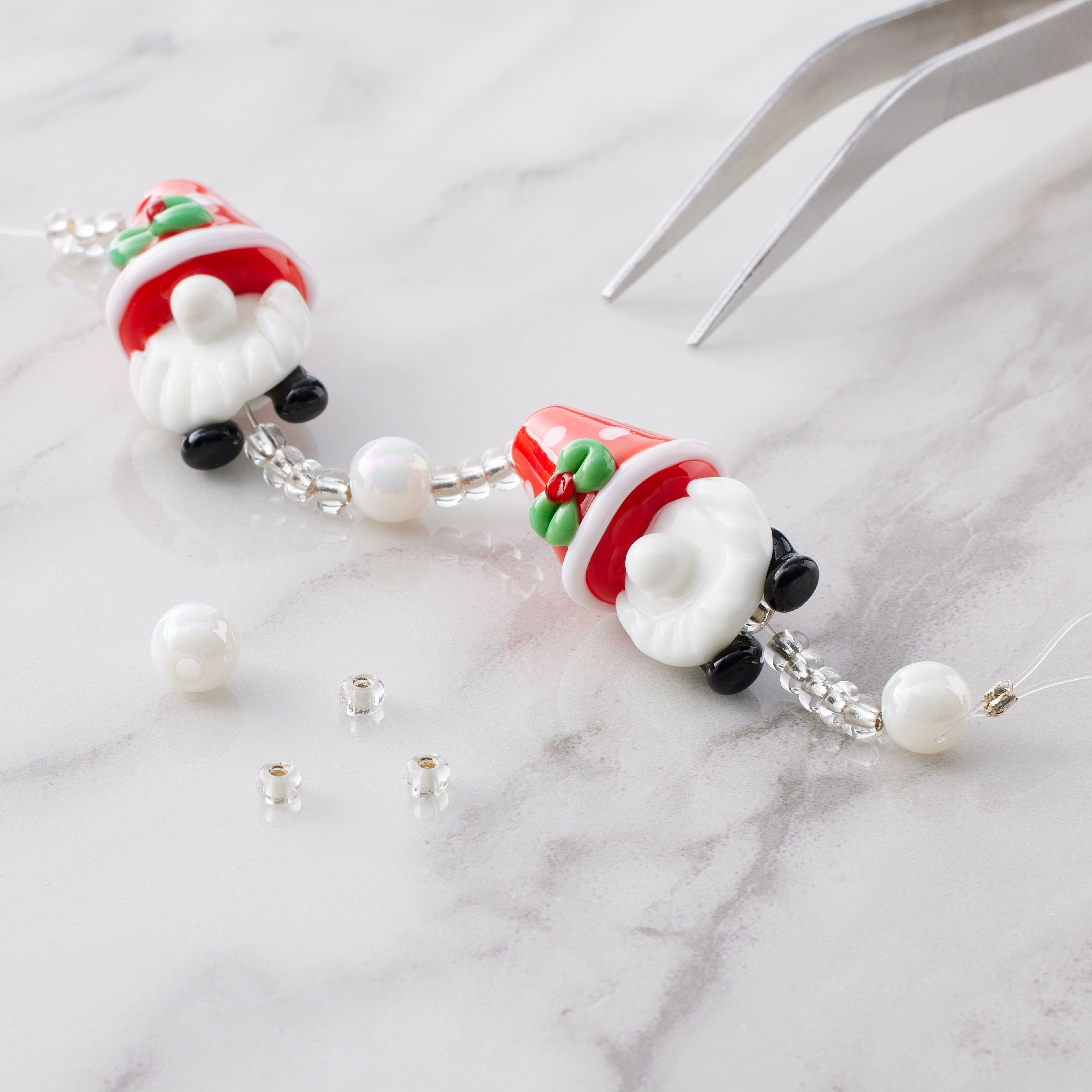Christmas Gnome Lampwork Glass Bead Mix by Bead Landing&#x2122;
