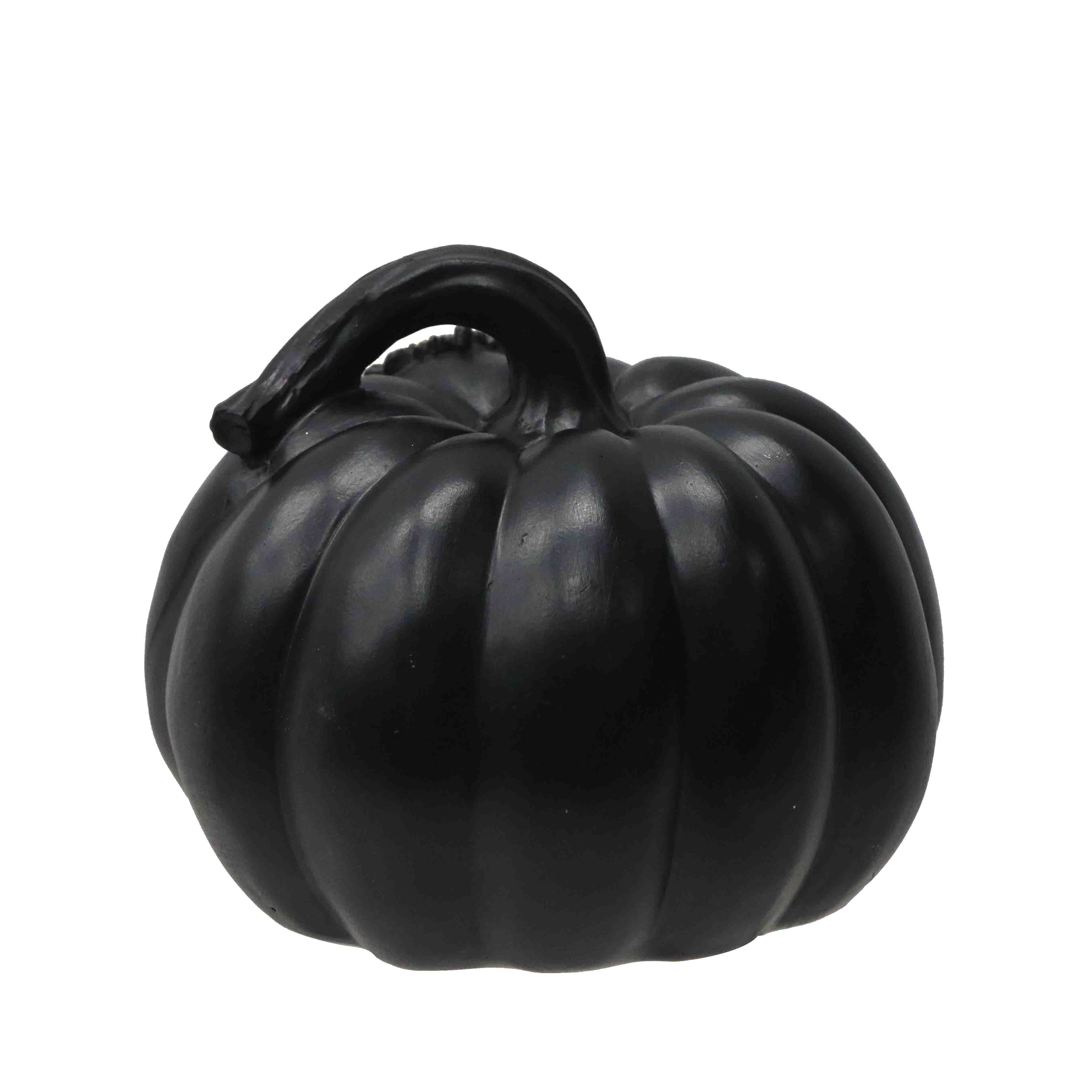 4.9&#x22; Black &#x26; Gold LED Skull Pumpkin Decoration by Ashland&#xAE;