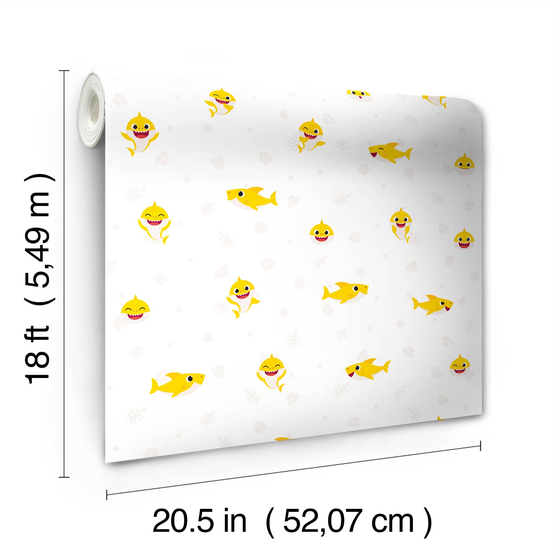 RoomMates Baby Shark Cream Peel & Stick Wallpaper