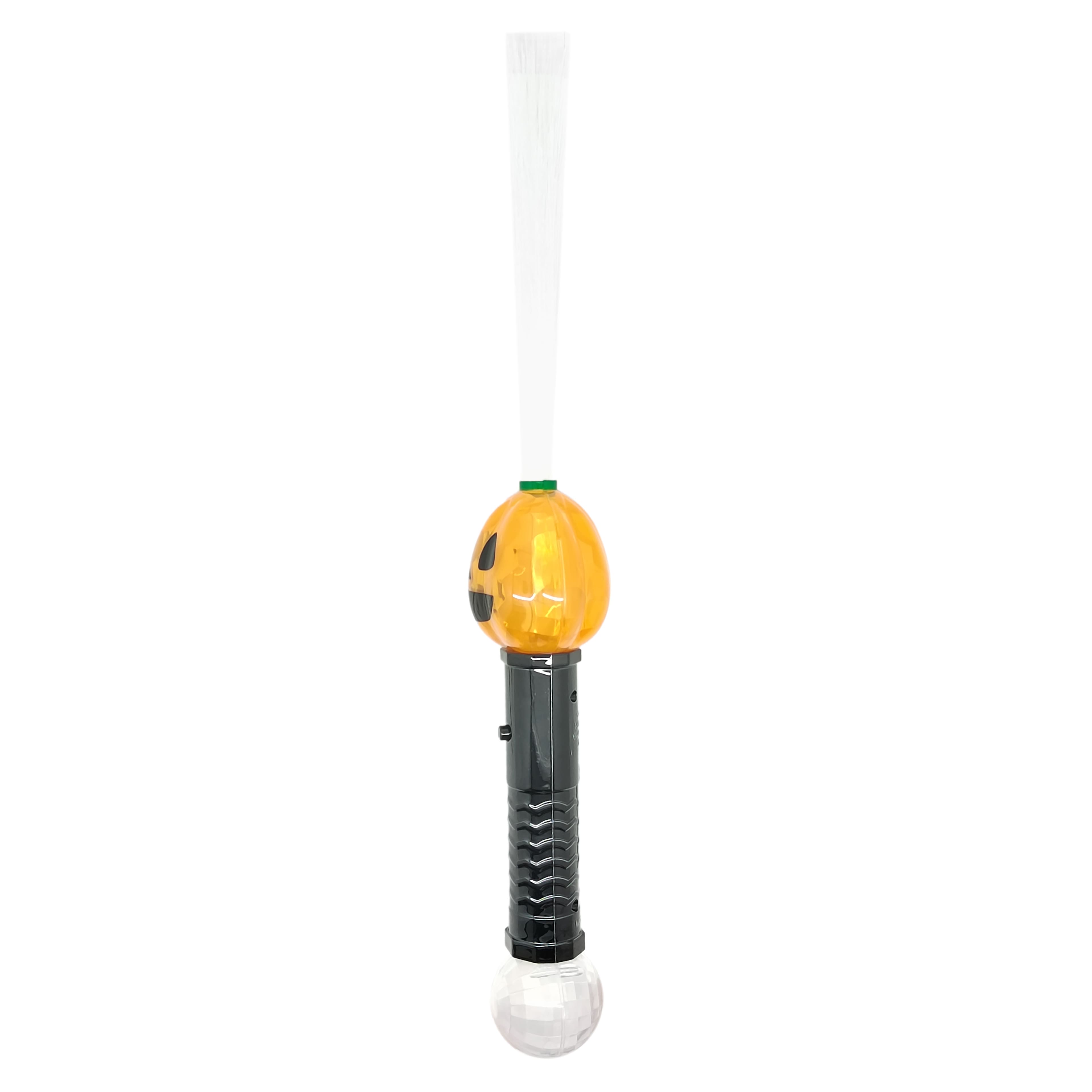 Orange Jack-O&#x27;-Lantern Light-Up Fiber Wand