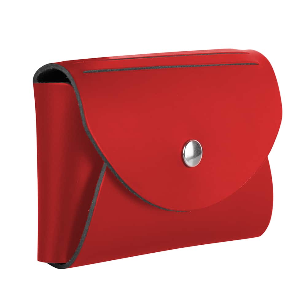 JAM Paper Italian Leather Business Card Holder Case with Round Flap